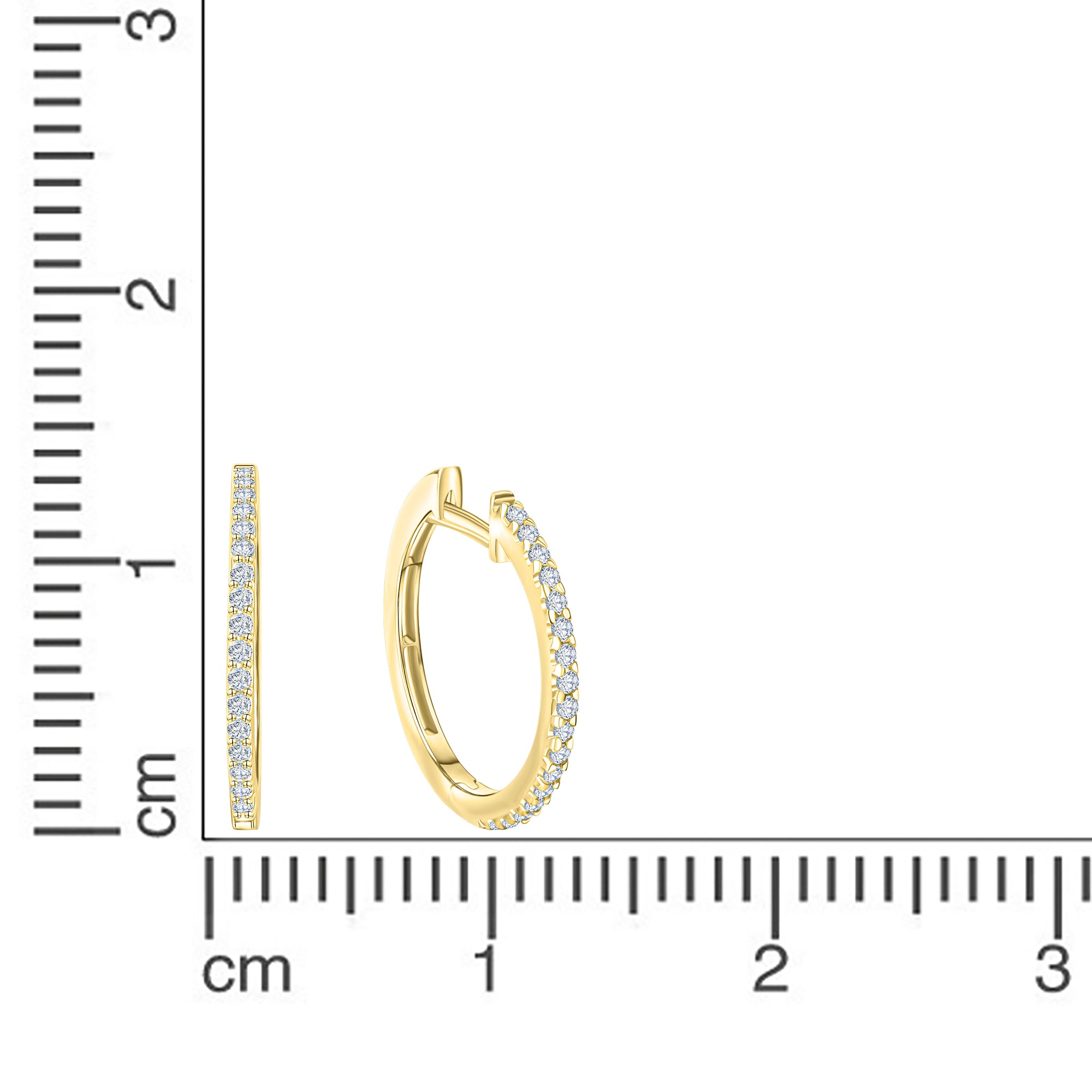 Klappcreolen 375/- Gelbgold Zirkonia