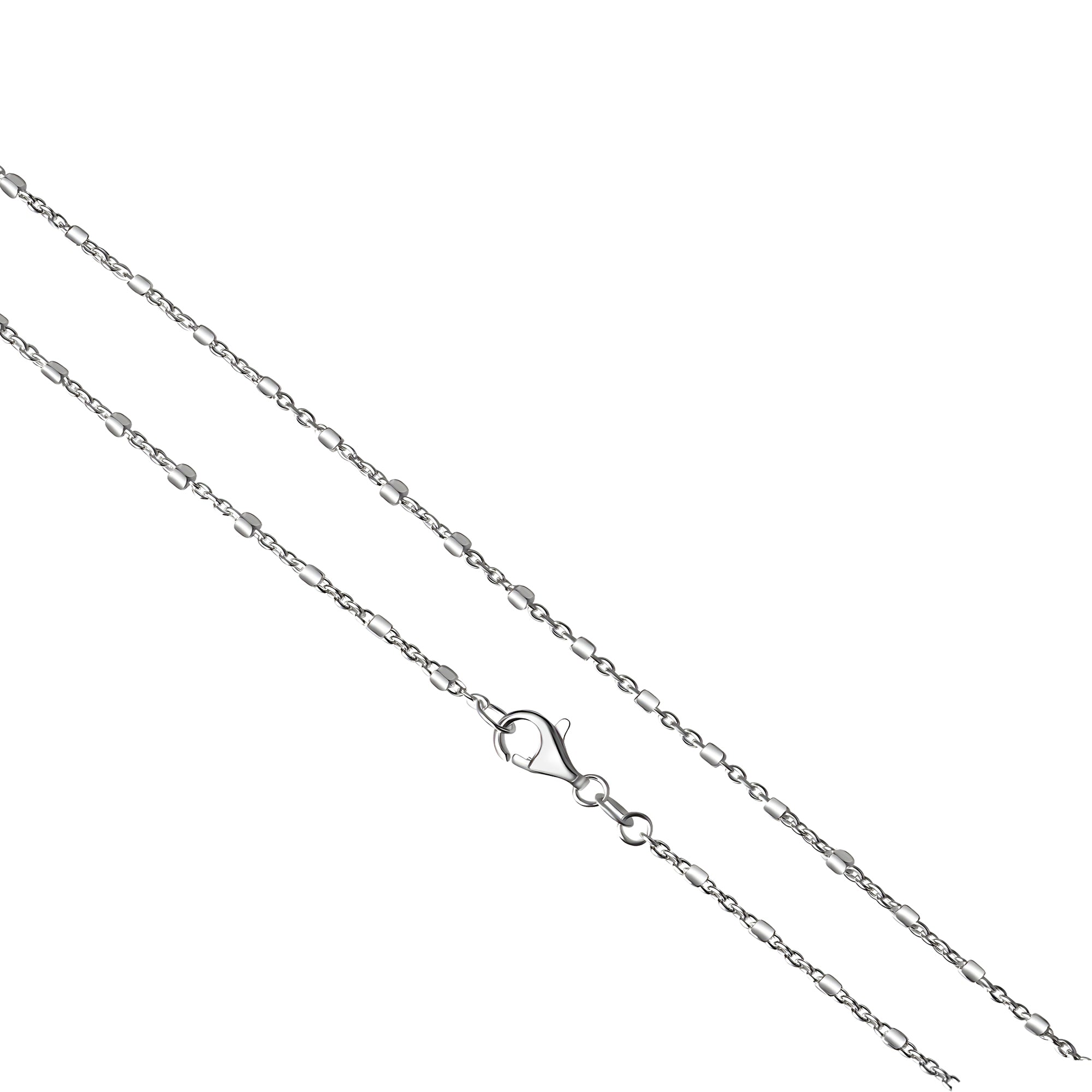 Collier 925/- Sterling Silber weiß Würfelelemente 45 cm