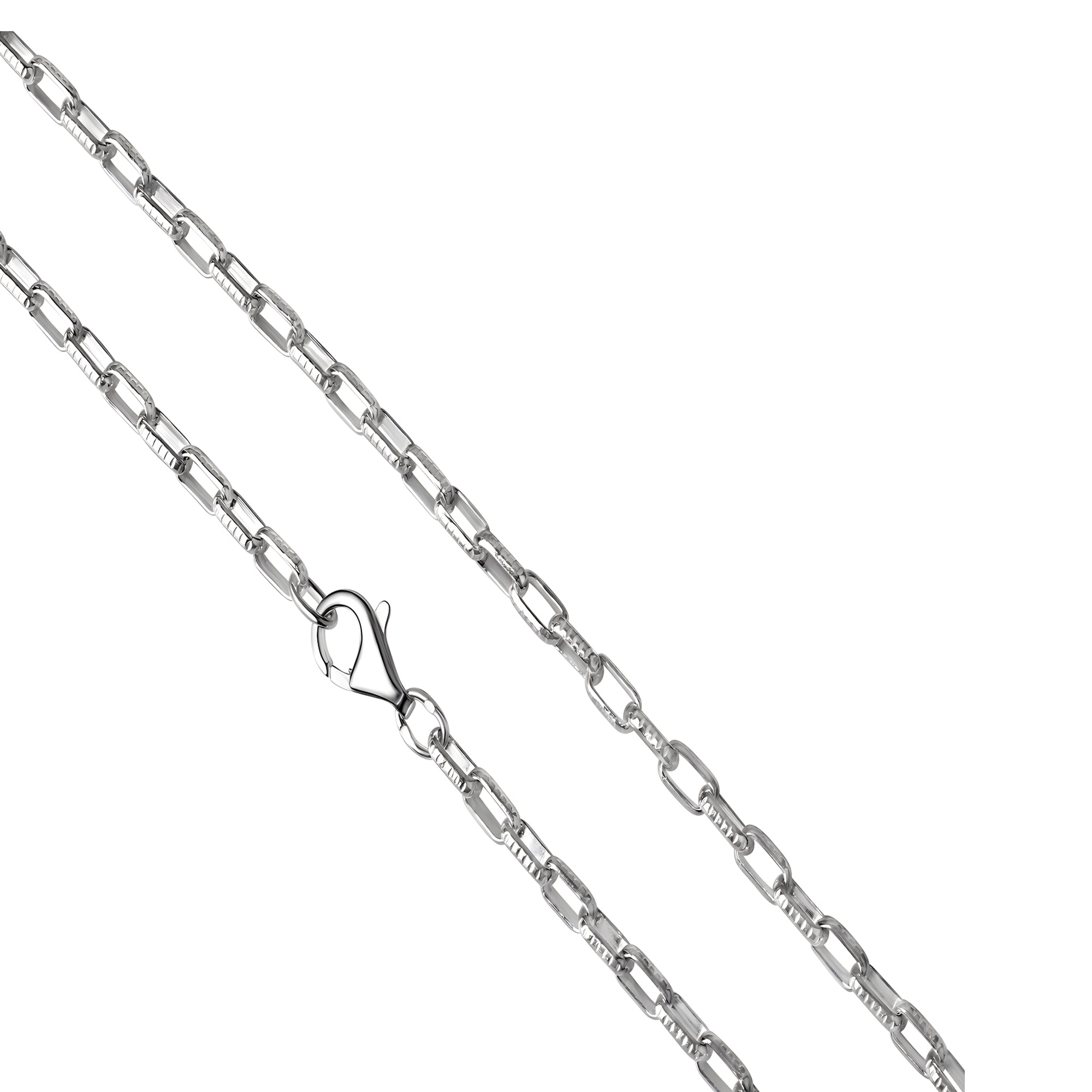 Collier 925/- Sterling Silber weiß Gliederkette 50 cm