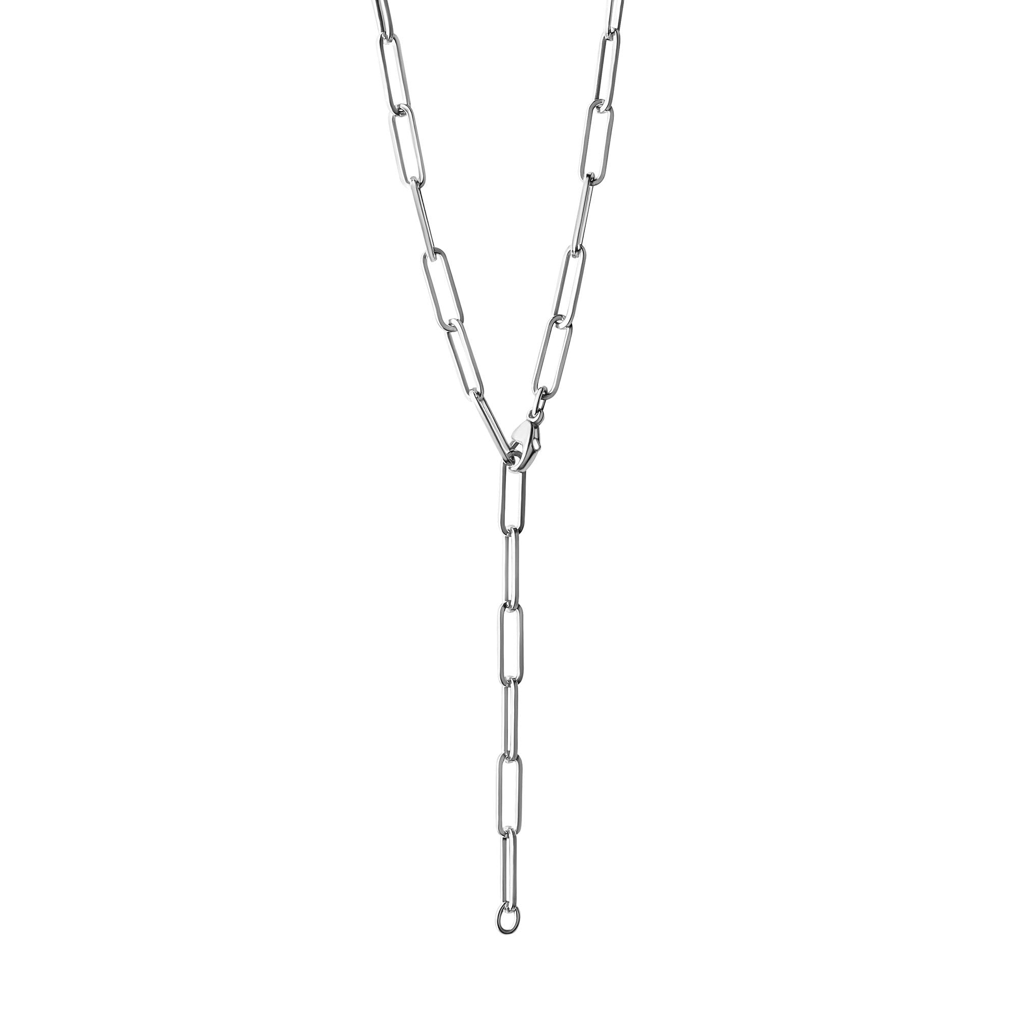 Collier 925/- Sterling Silber rhodiniert  Gliederkette 55 cm