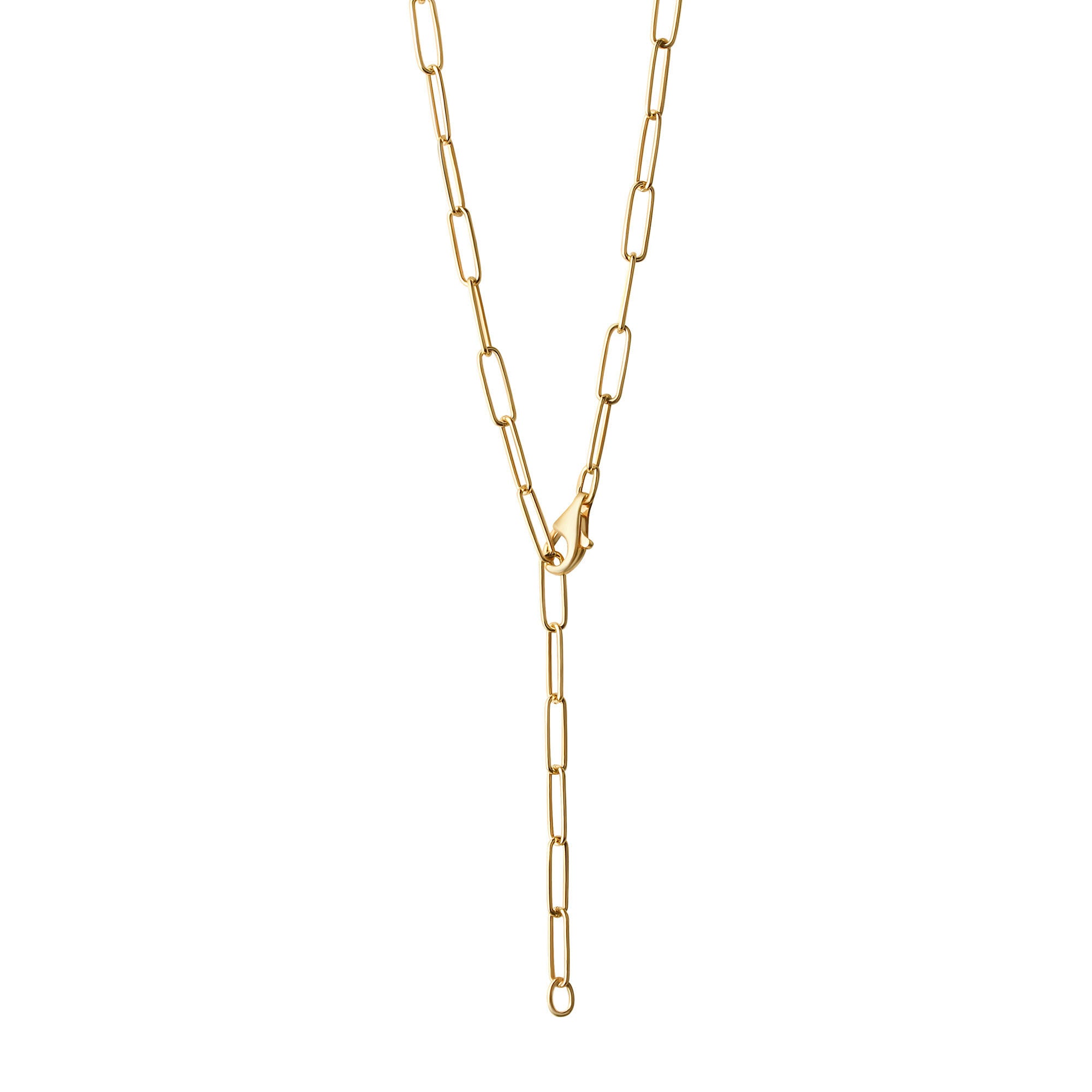 Collier 925/- Sterlingsilber vergoldet Gliederkette glanz 50 cm