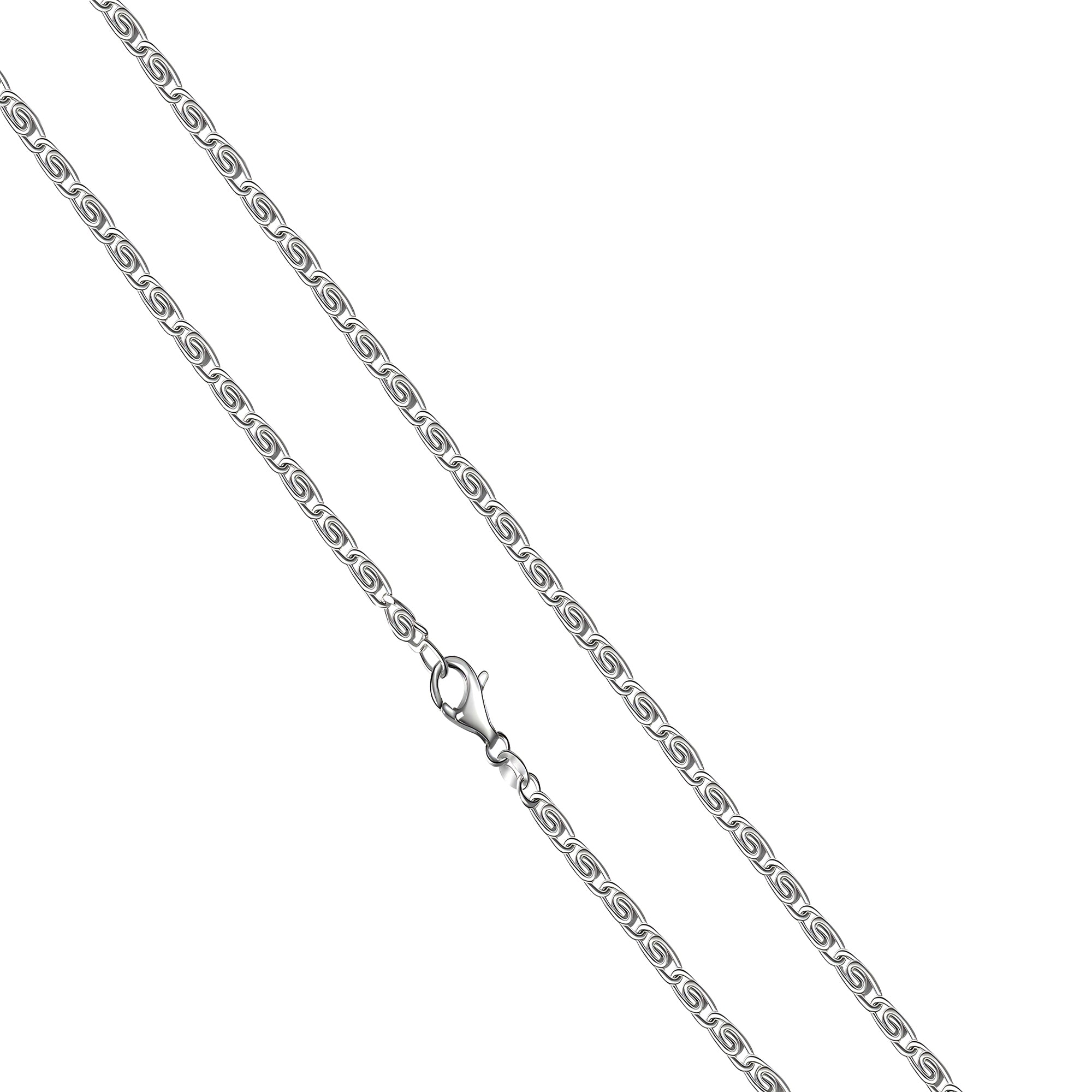 Collier 925/- Sterling Silber weiß S-Panzer 45 cm