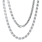 Collier 925/- Sterling Silber weiß Doppel-Stegpanzerkette  60 cm