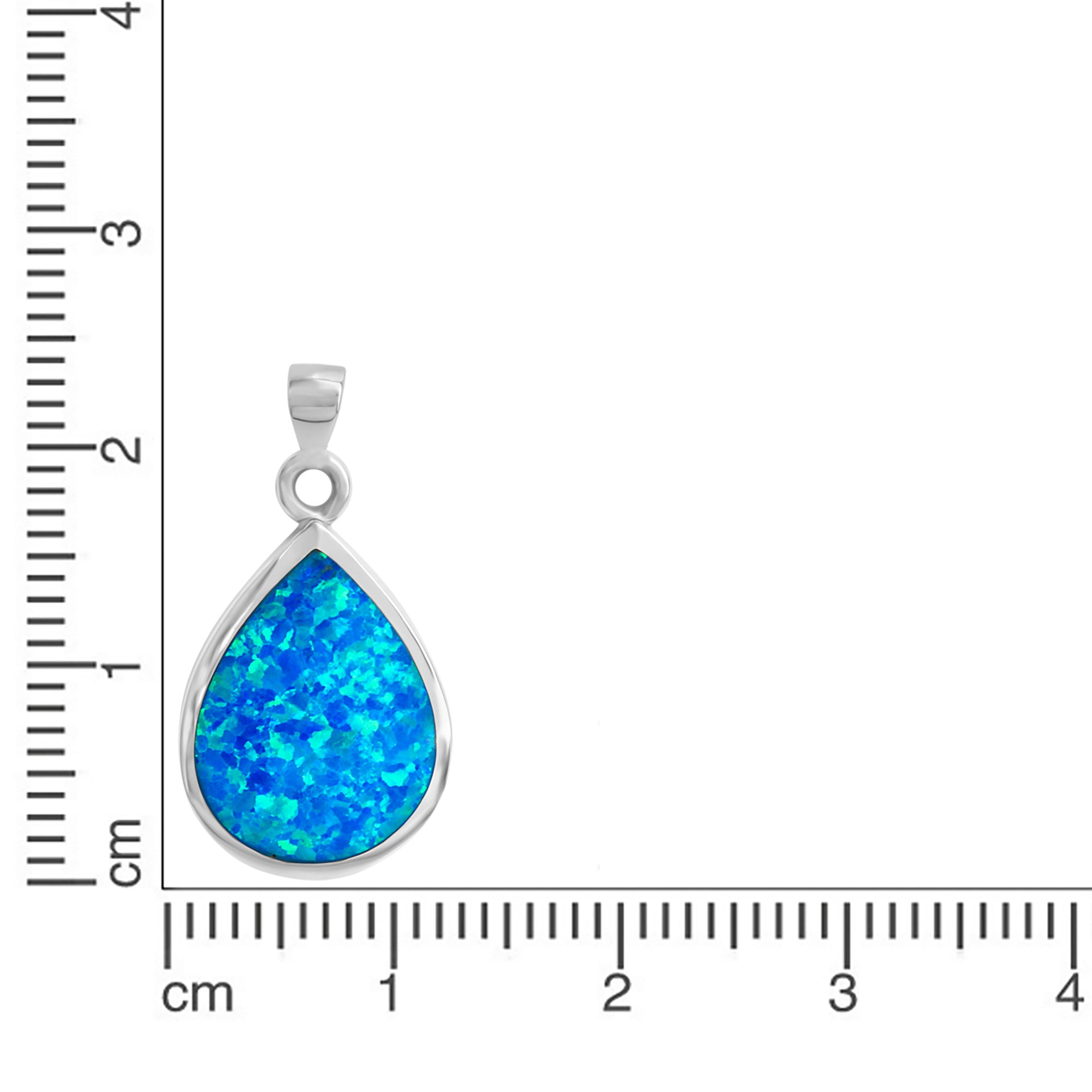 Anhänger 925/- Sterling Silber synth. Opal blau