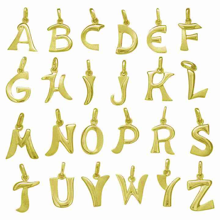 Anhänger Buchstabe V 375/- Gelbgold glanz/matt