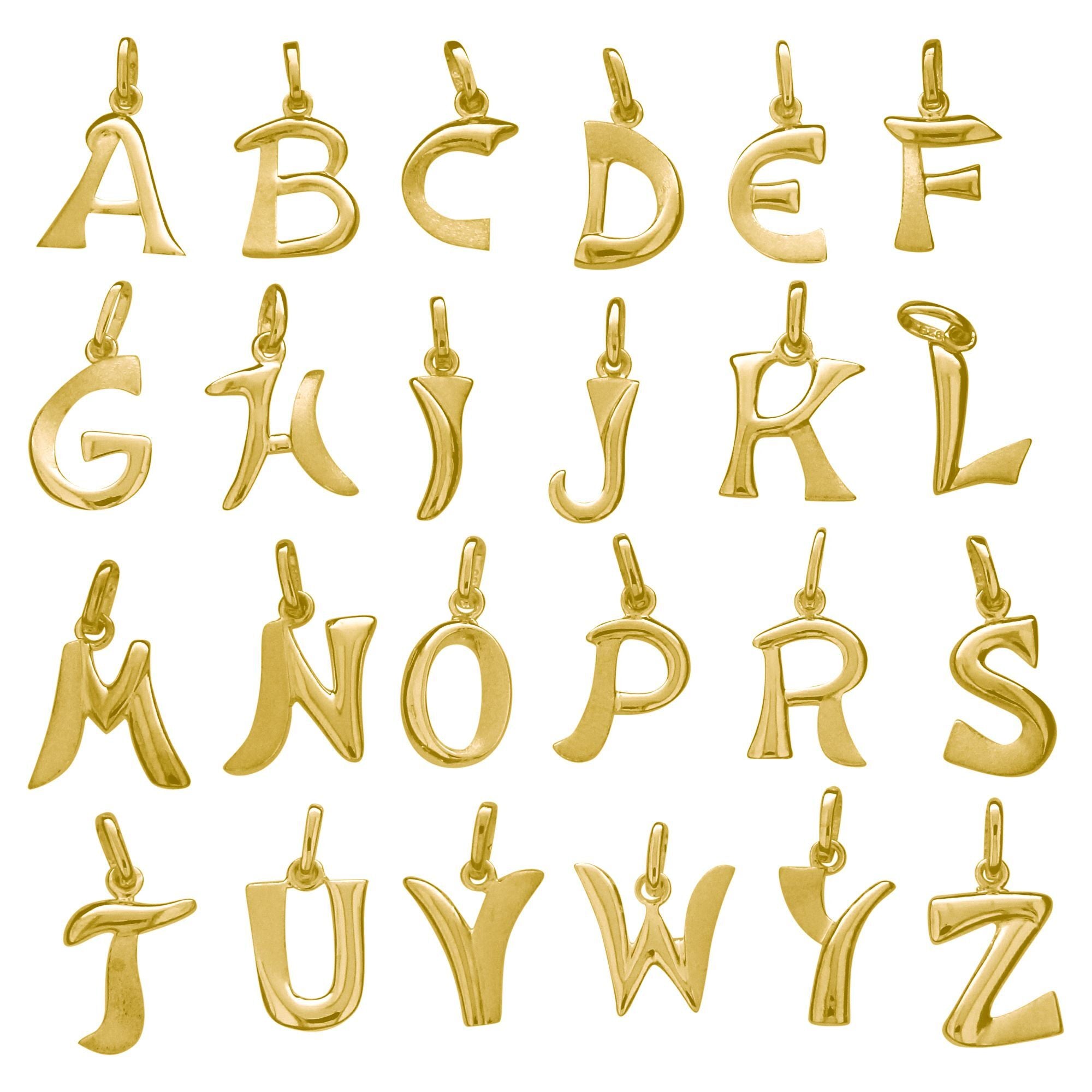 Anhänger  Buchstabe E 375/- Gelbgold glanz/matt