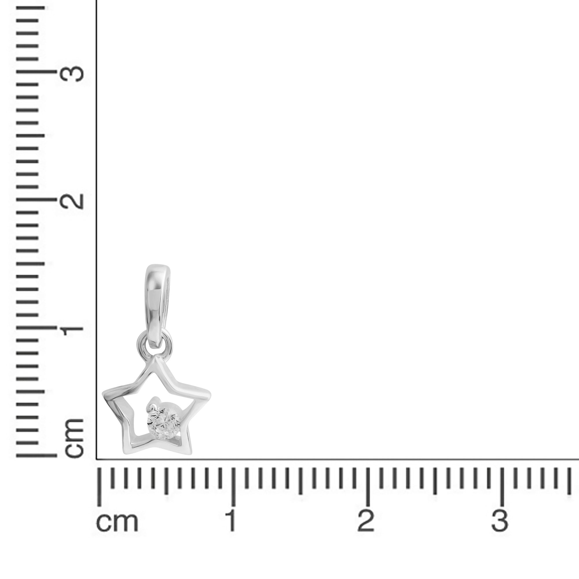 Anhänger 925/- Sterling Silber Stern mit Zirkonia