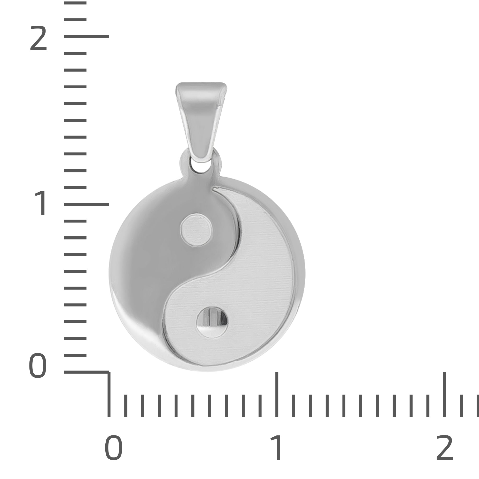 Anhänger 925/- Sterling Silber rhodiniert Yin Yang glanz/matt