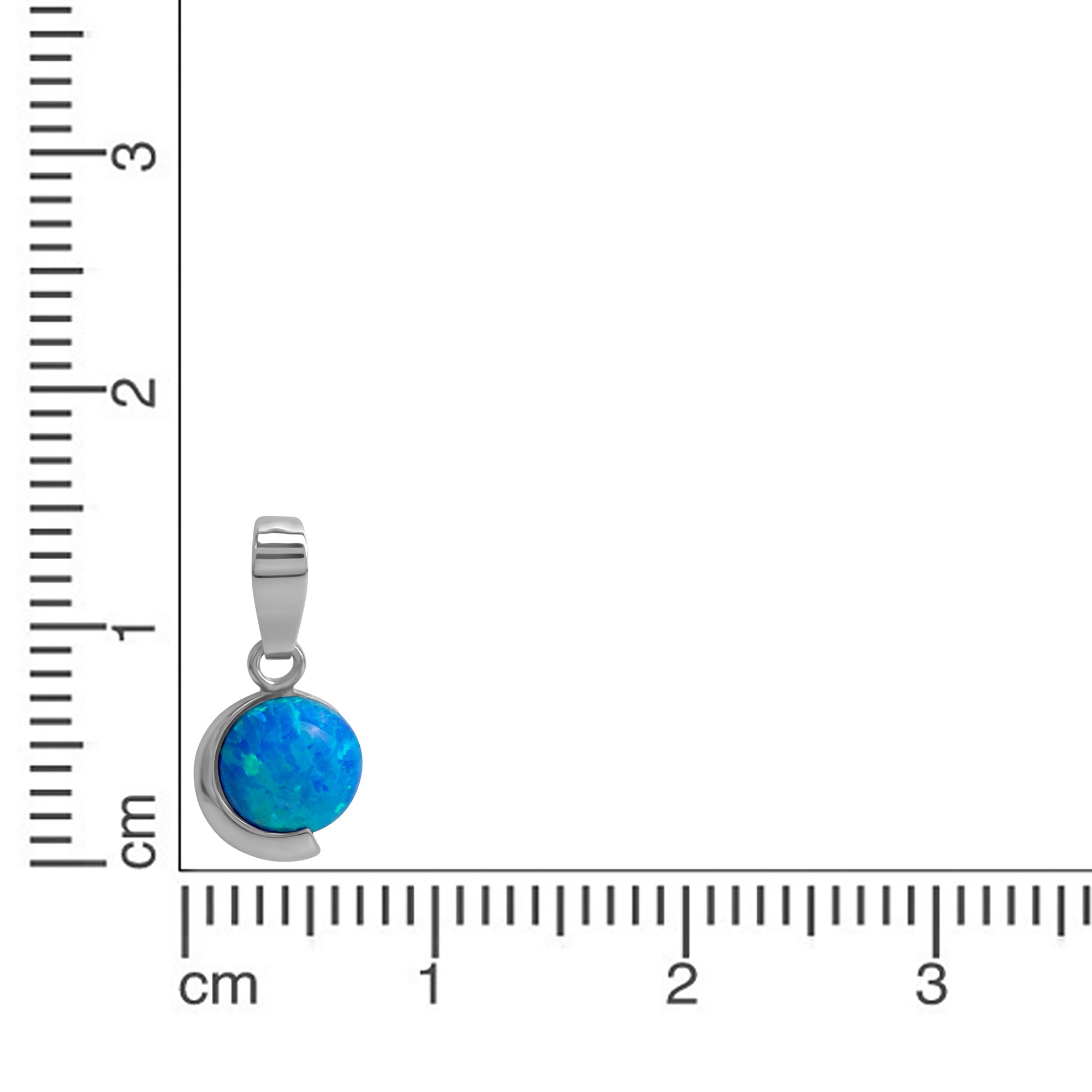 Anhänger 925/- Sterling Silber rhodiniert imit. Opal blau