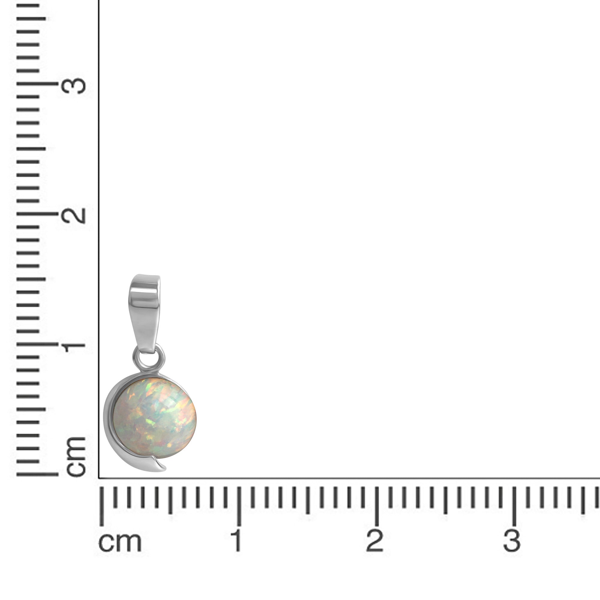 Anhänger 925/- Sterling Silber rhodiniert imit. Opal weiß