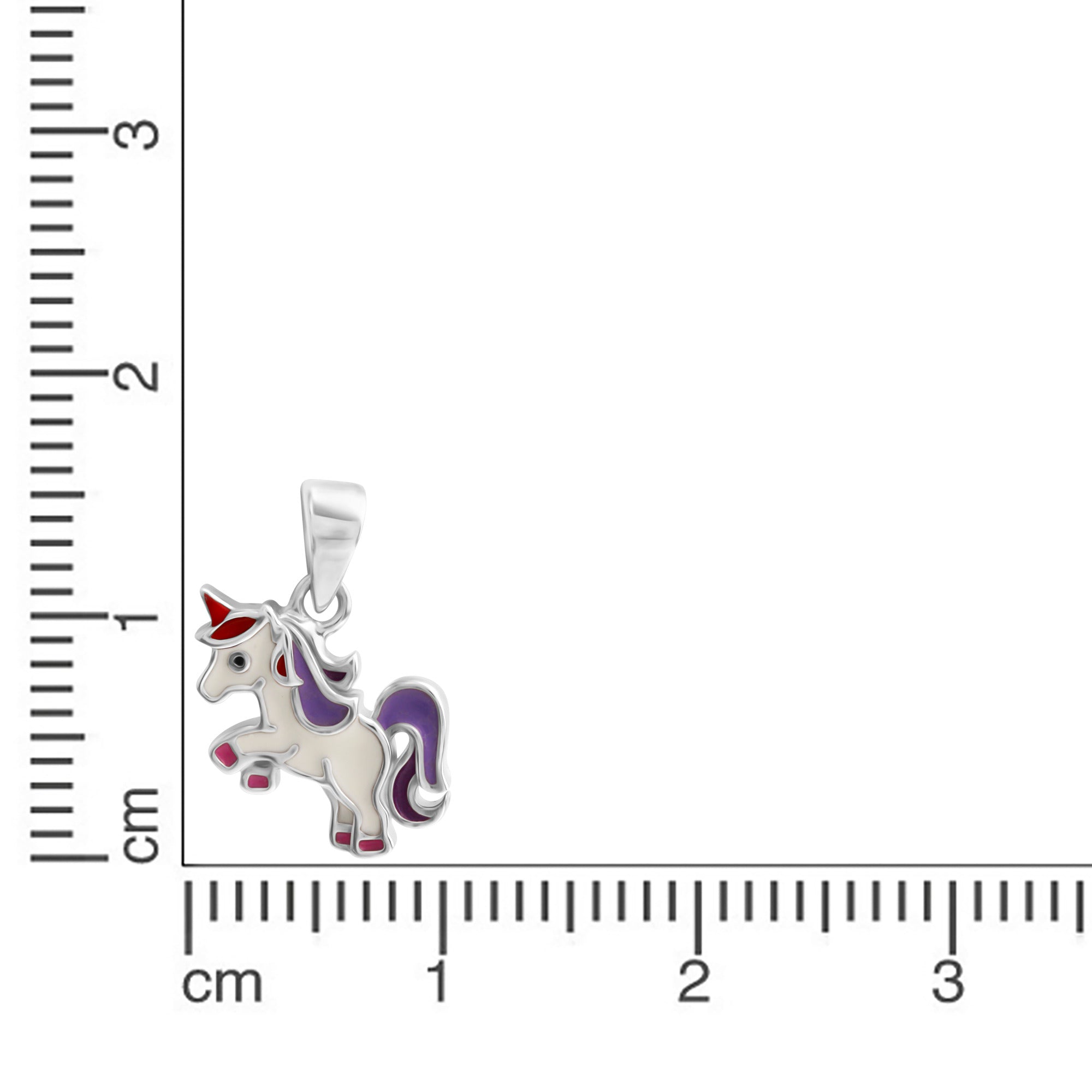 Anhänger 925/- Sterling Silber rhodiniert Einhorn