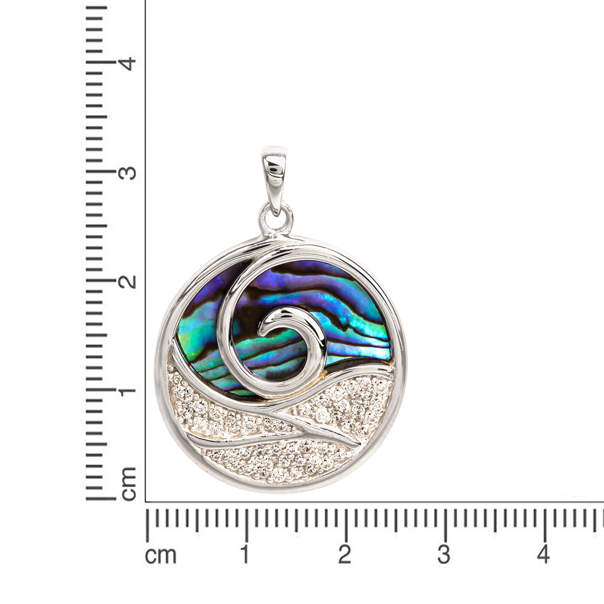 Anhänger 925/- Sterling Silber rhodiniert Abalone und Zirkonia