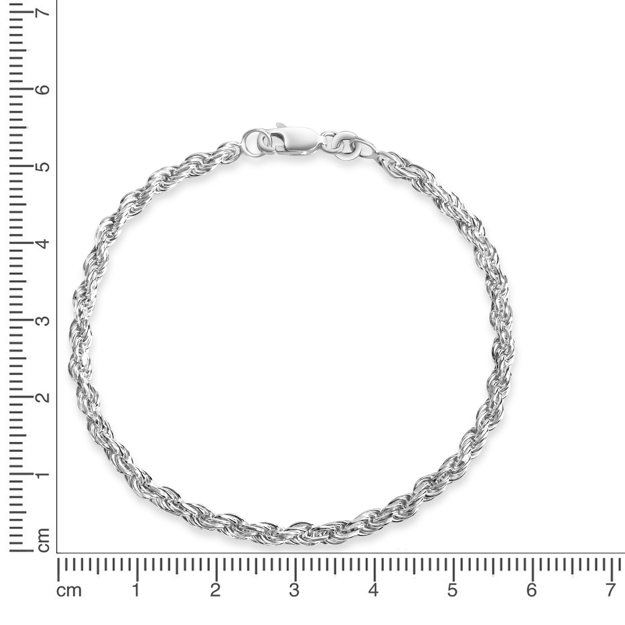 Armband 925/- Sterling Silber Kordel 21 cm