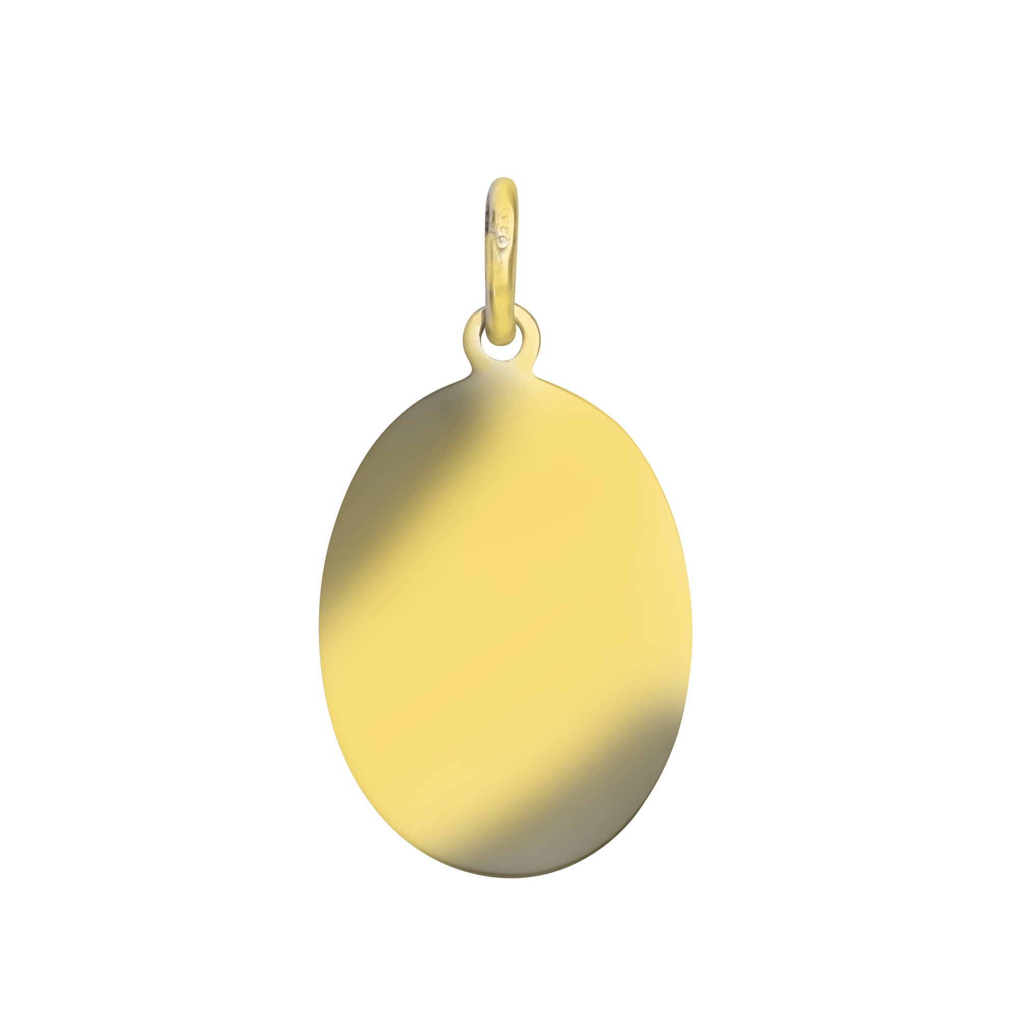 Anhänger 333/- Gelbgold glanz/matt Goldplatte  oval 20x27 mm