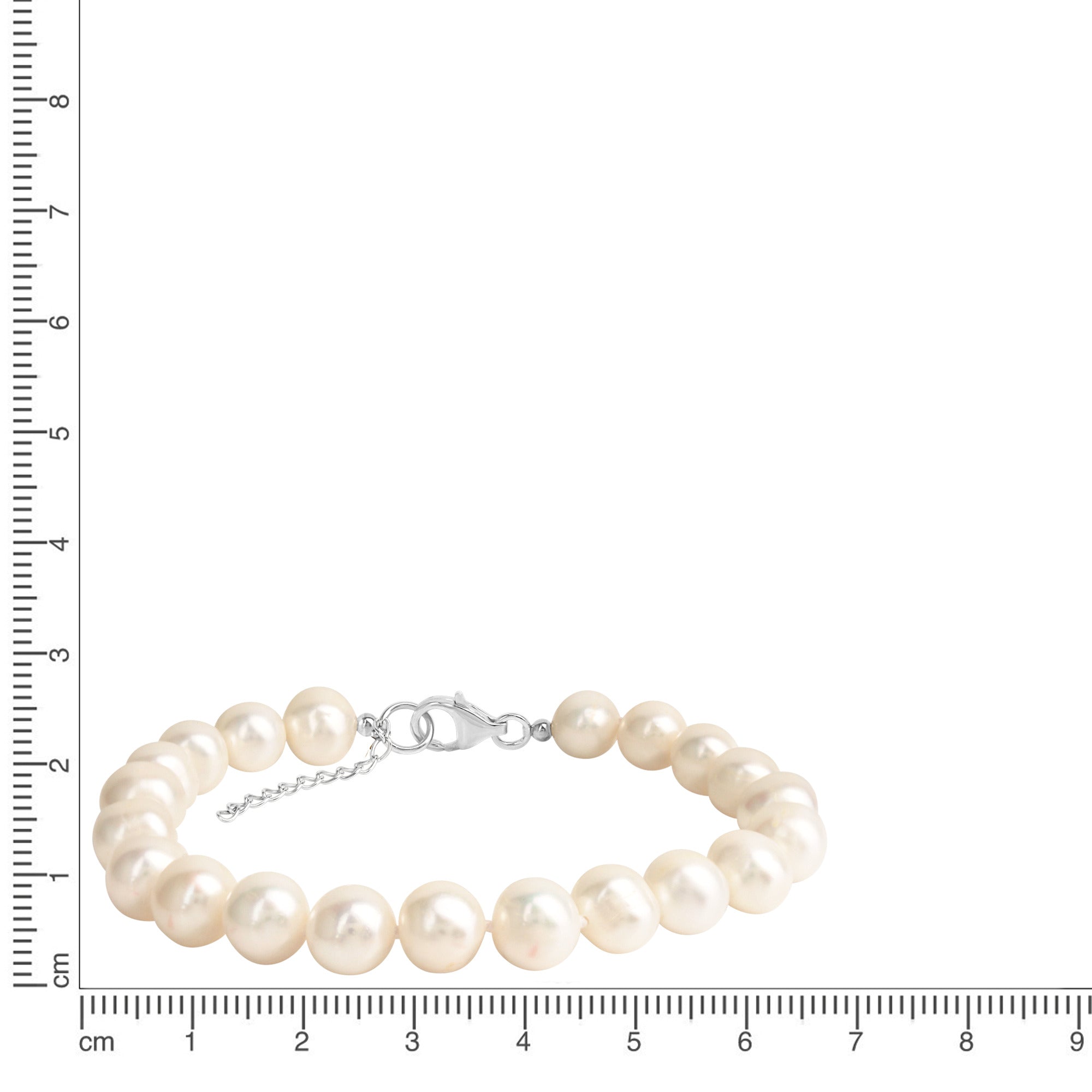Armband 925/- Sterling Silber rhodiniert Süßwasserzuchtperle 8mm