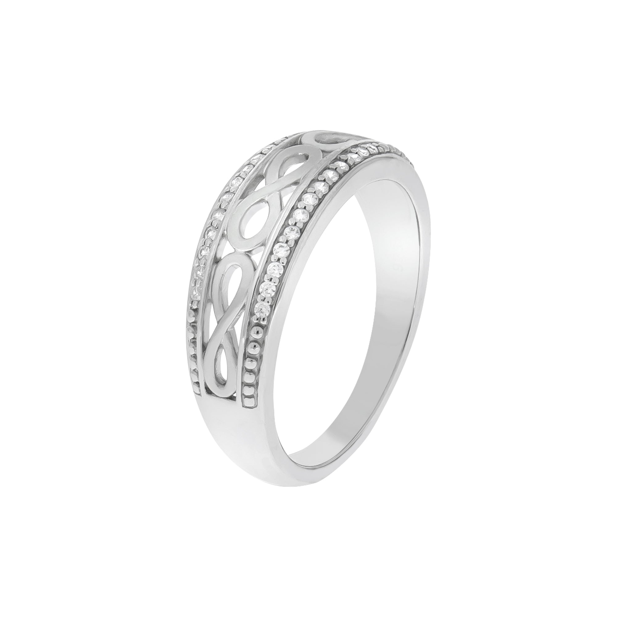 Ring Silber 925 glanz/mattiert Zirkonia - Ringgröße: 060 (19,1)