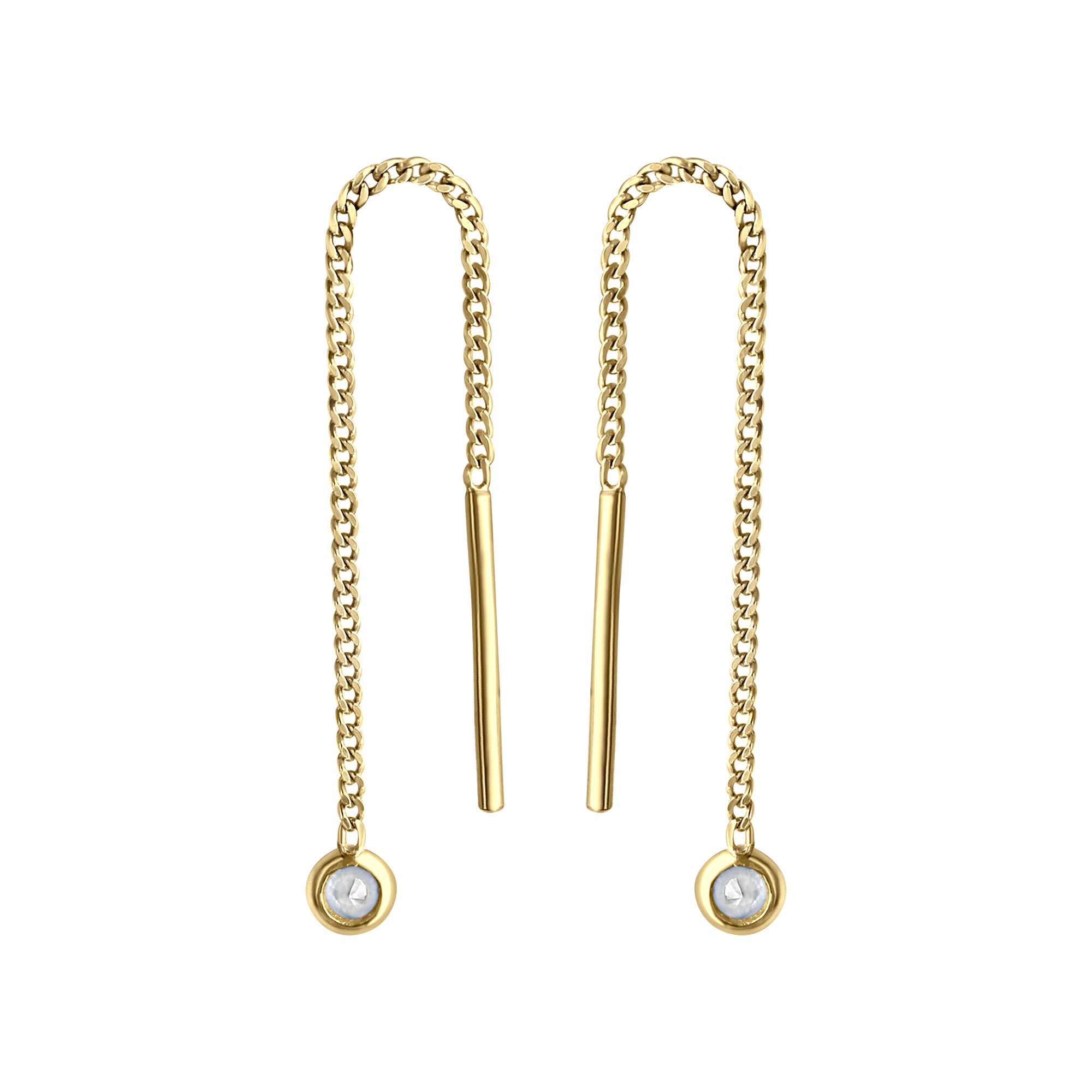 Durchzieh-Ohrringe 333/- Gelbgold Zirkonia