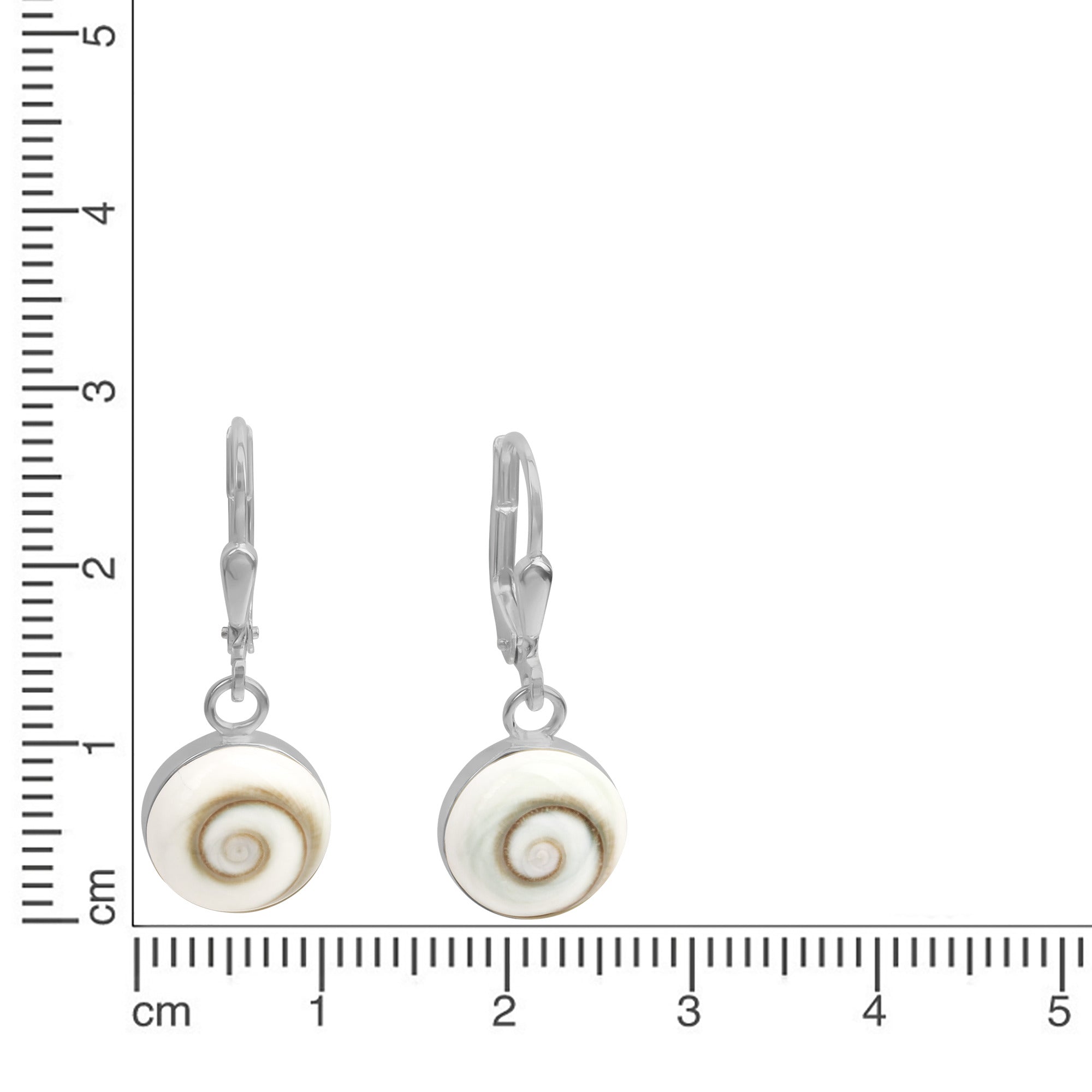 Ohrhänger 925/- Sterling Silber mit Muschel weiß