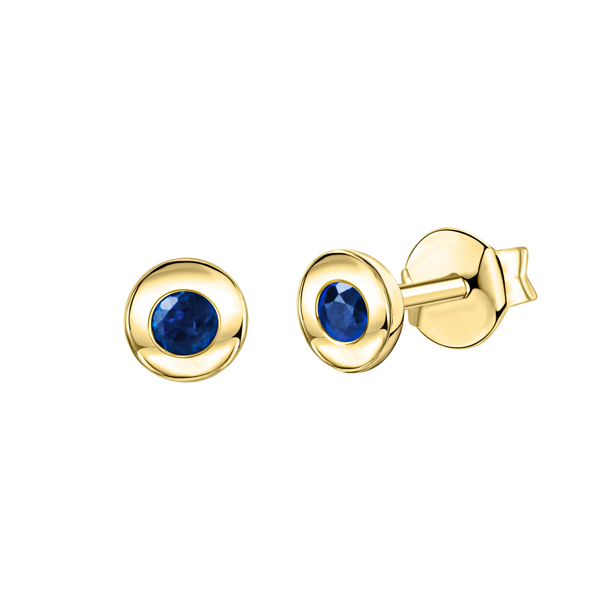 Ohrstecker 375/- Gelbgold glanz Safir