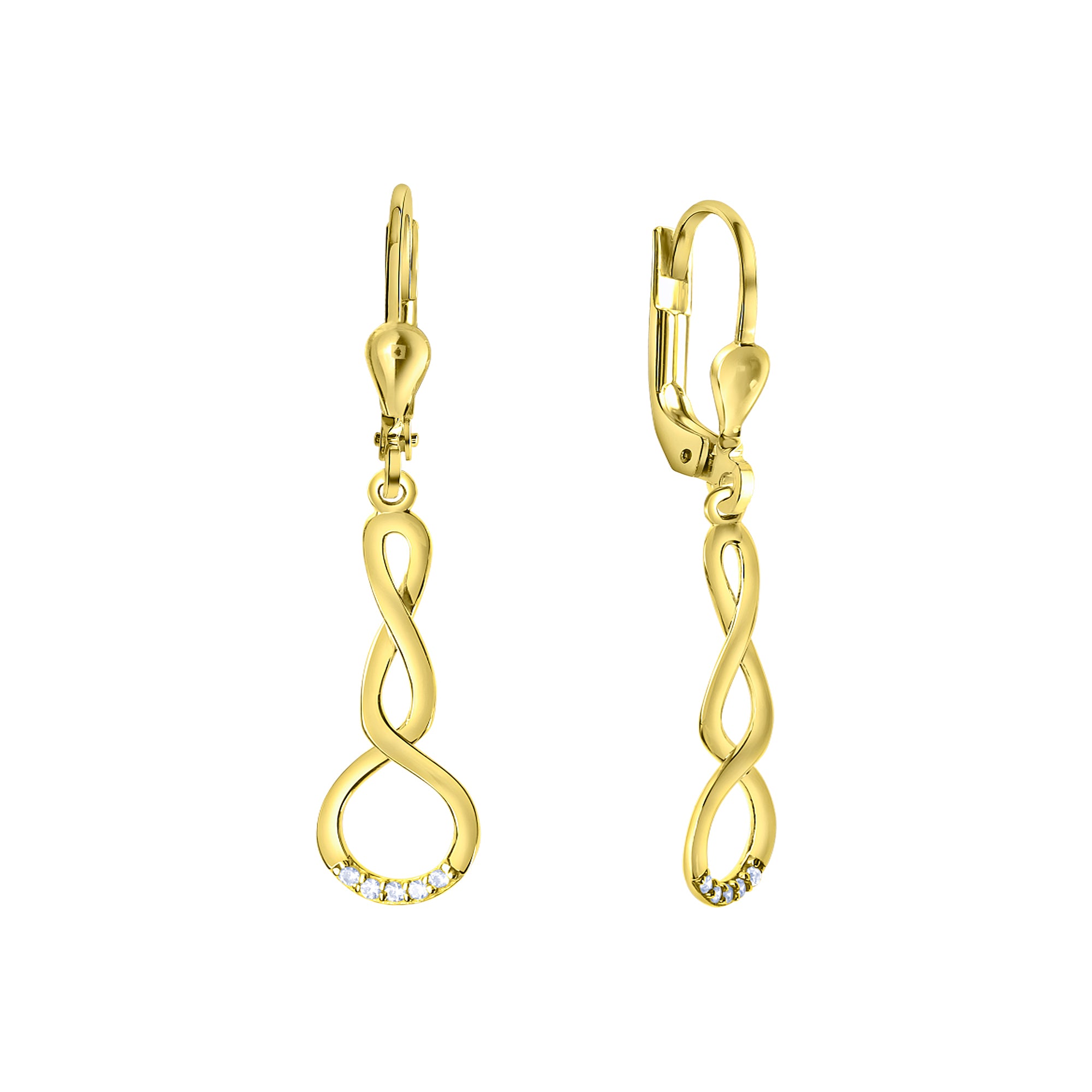Ohrhänger 375- Gelbgold glanz mit Zirkonia