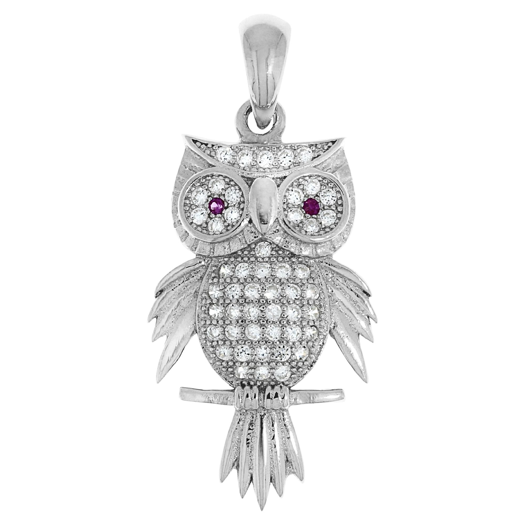 Anhänger 925/- Sterling Silber rhodiniert Motiv Eule