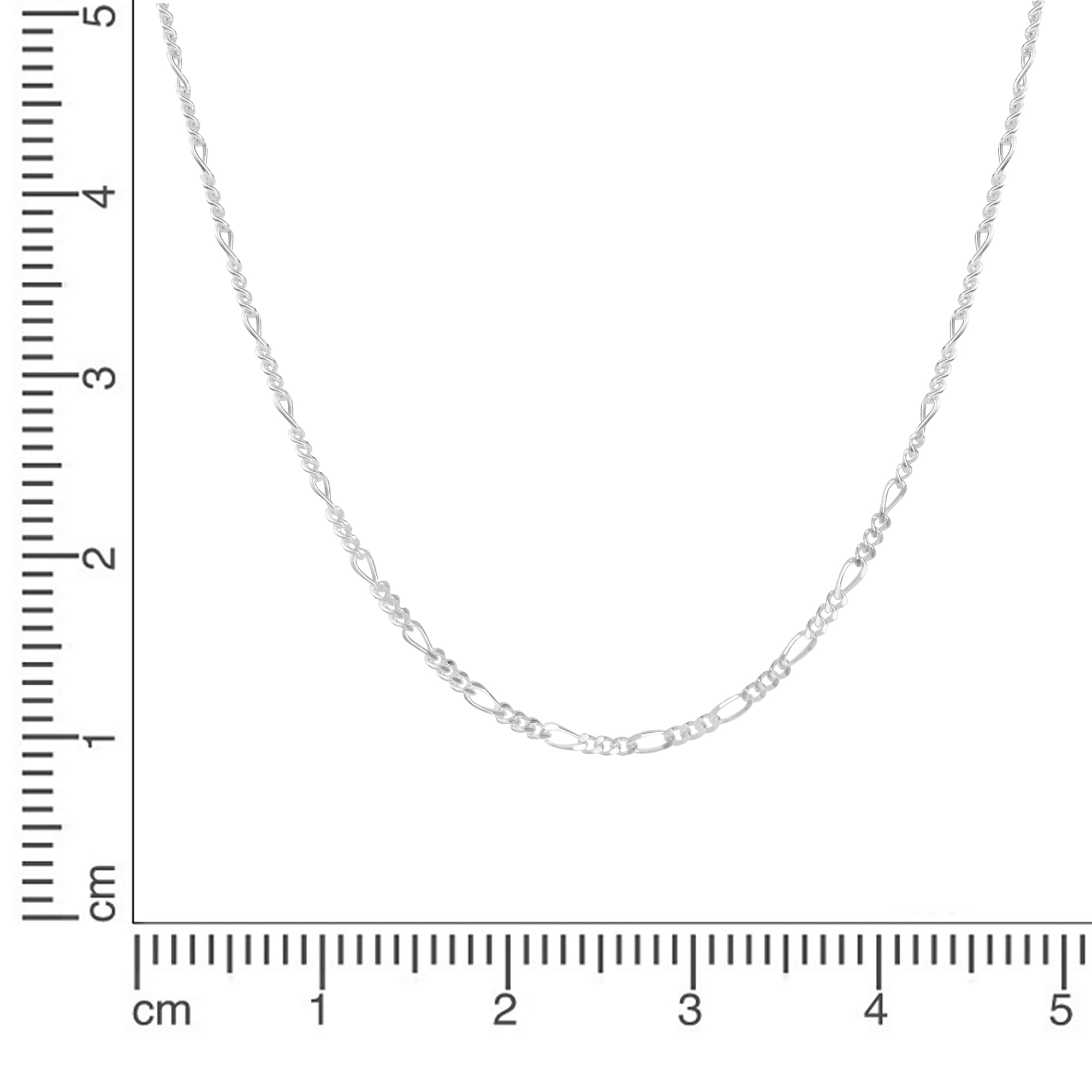 Collier 925/- Sterling Silber weiß  Figarokette 3:1  42 cm