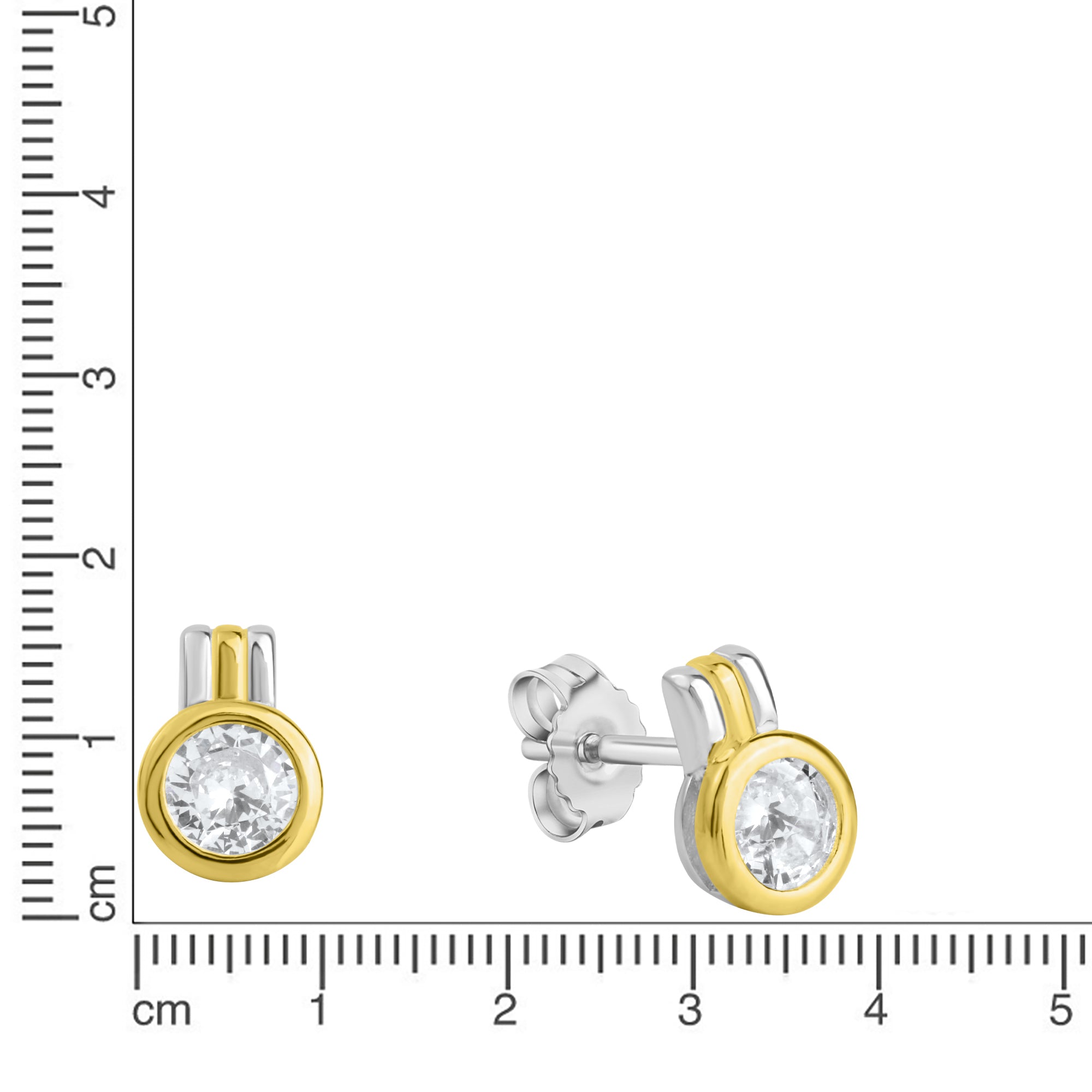 Ohrstecker 925-Sterling Silber vergoldet teil rhodiniert