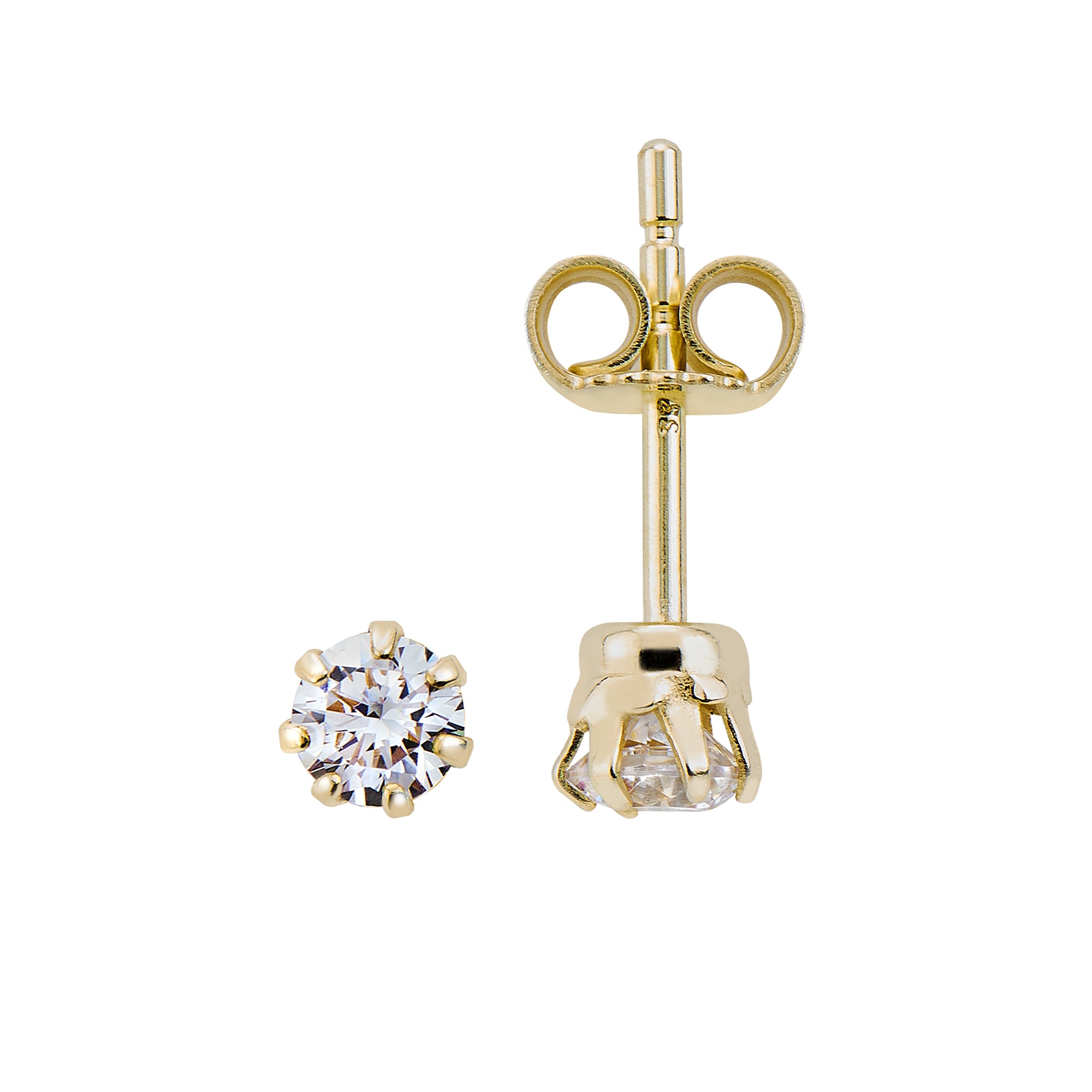 Ohrstecker 333 Gold 3,5mm Zirkonia
