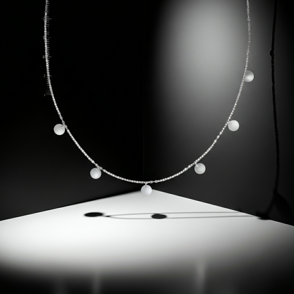 Halskette 925 Sterling Silber rhodiniert Plättchen-Anhänger 42+3cm