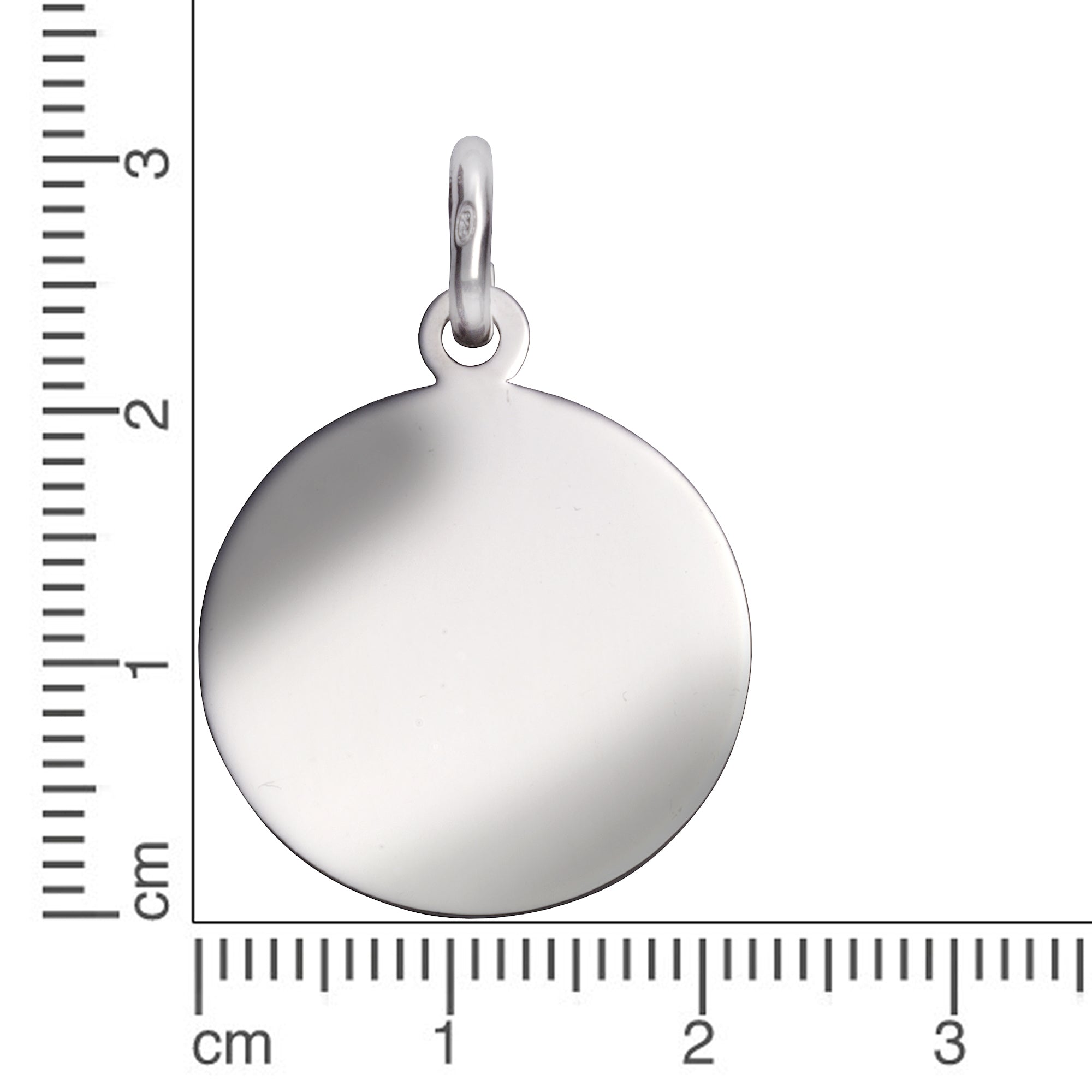 Anhänger 925/- Sterling Silber rhodiniert Silberplatte 22mm