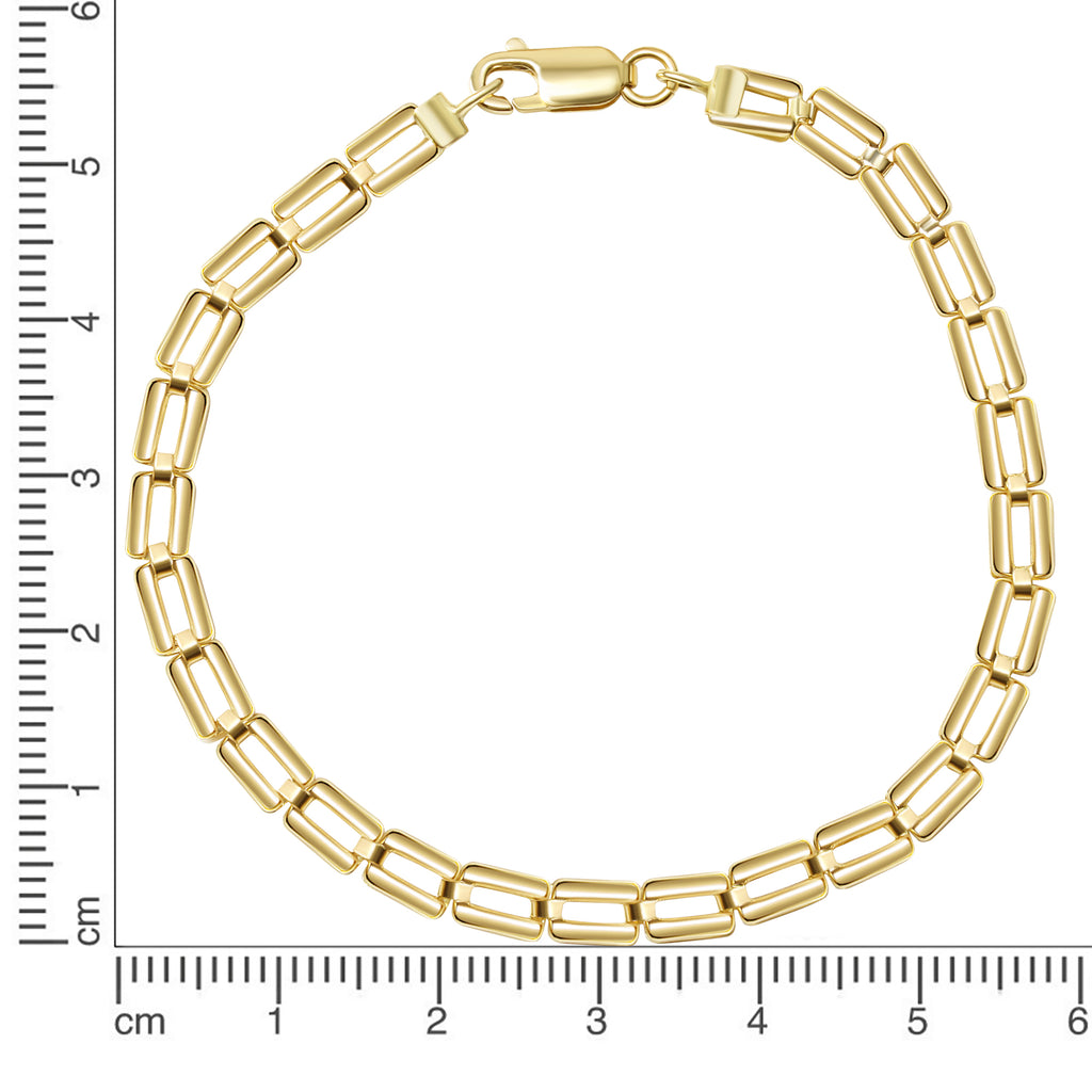 Damen Armband Gold 375 mit Karabinerverschluss 19cm lang