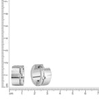 Damen Ohrringe Edelstahl mit weißem Zirkonia 13mm Durchmesser