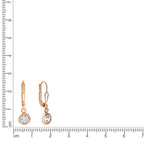 Ohrringe Silber 925 rosé-vergoldet mit Zirkonia weiß 25mm lang