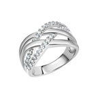 Ring Silber 925 rhodiniert mit Zirkonia weiß - Ringgröße: 017 (53,5)
