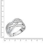 Ring Silber 925 rhodiniert mit Zirkonia weiß – Ringgröße: 016 (50,5)
