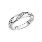 Ring Silber 925 rhodiniert mit Zirkonia weiß - Ringgröße: 018 (57,0)