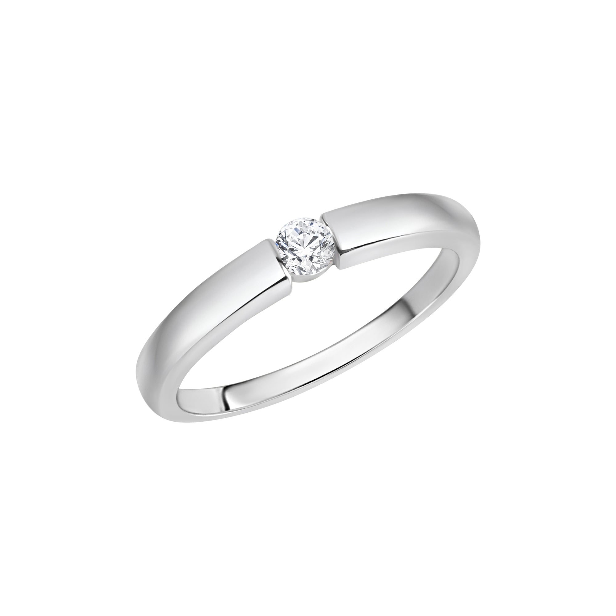 Ring Silber 925 rhodiniert mit Zirkonia weiß - Ringgröße: 062 (19,7)