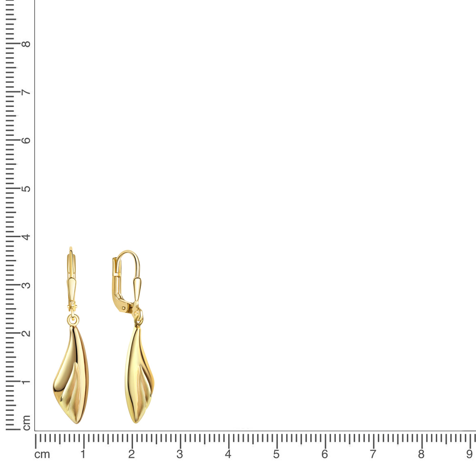 Ohrhänger 375/- Gelbgold glanz/matt