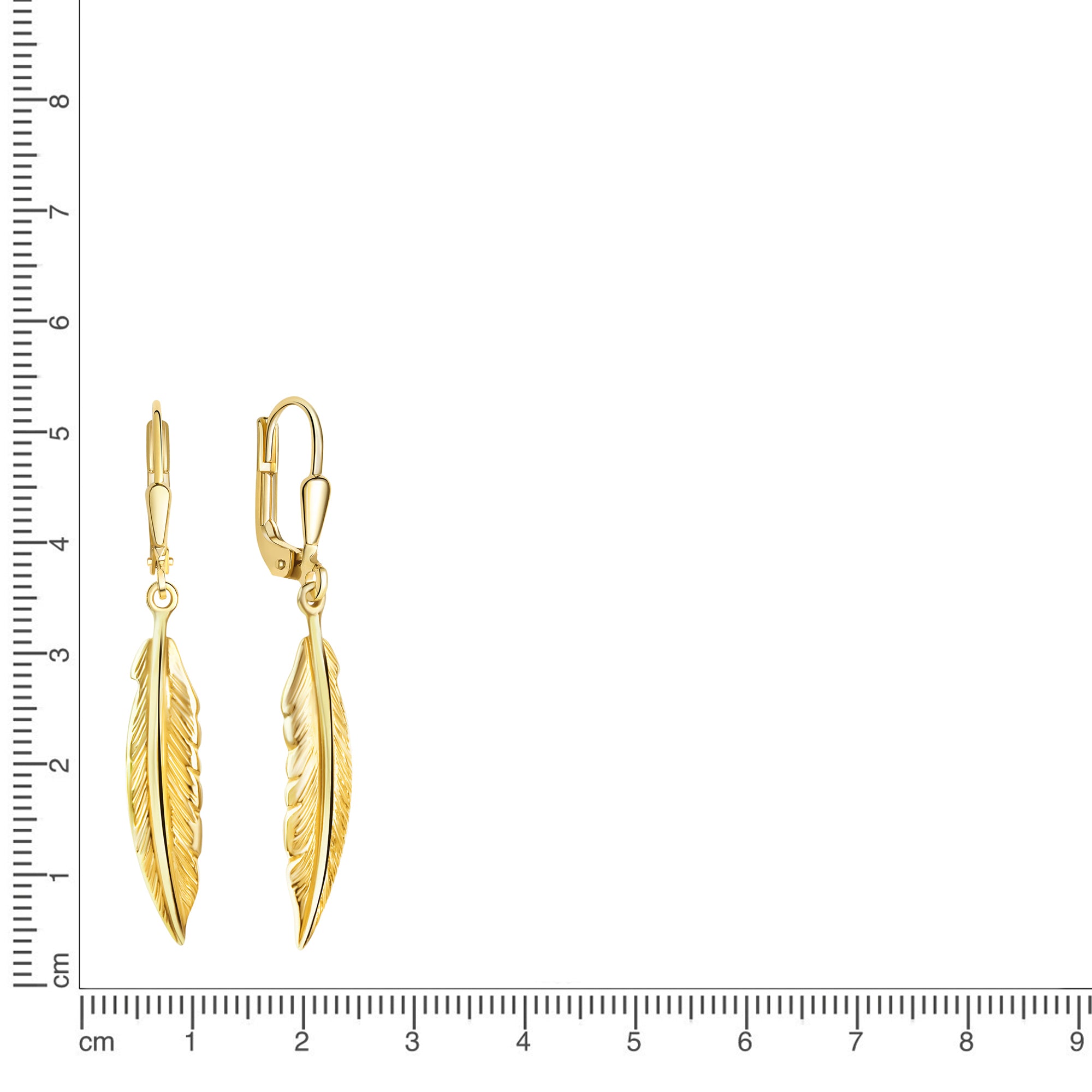 Ohrhänger 375/- Gelbgold strukturiert