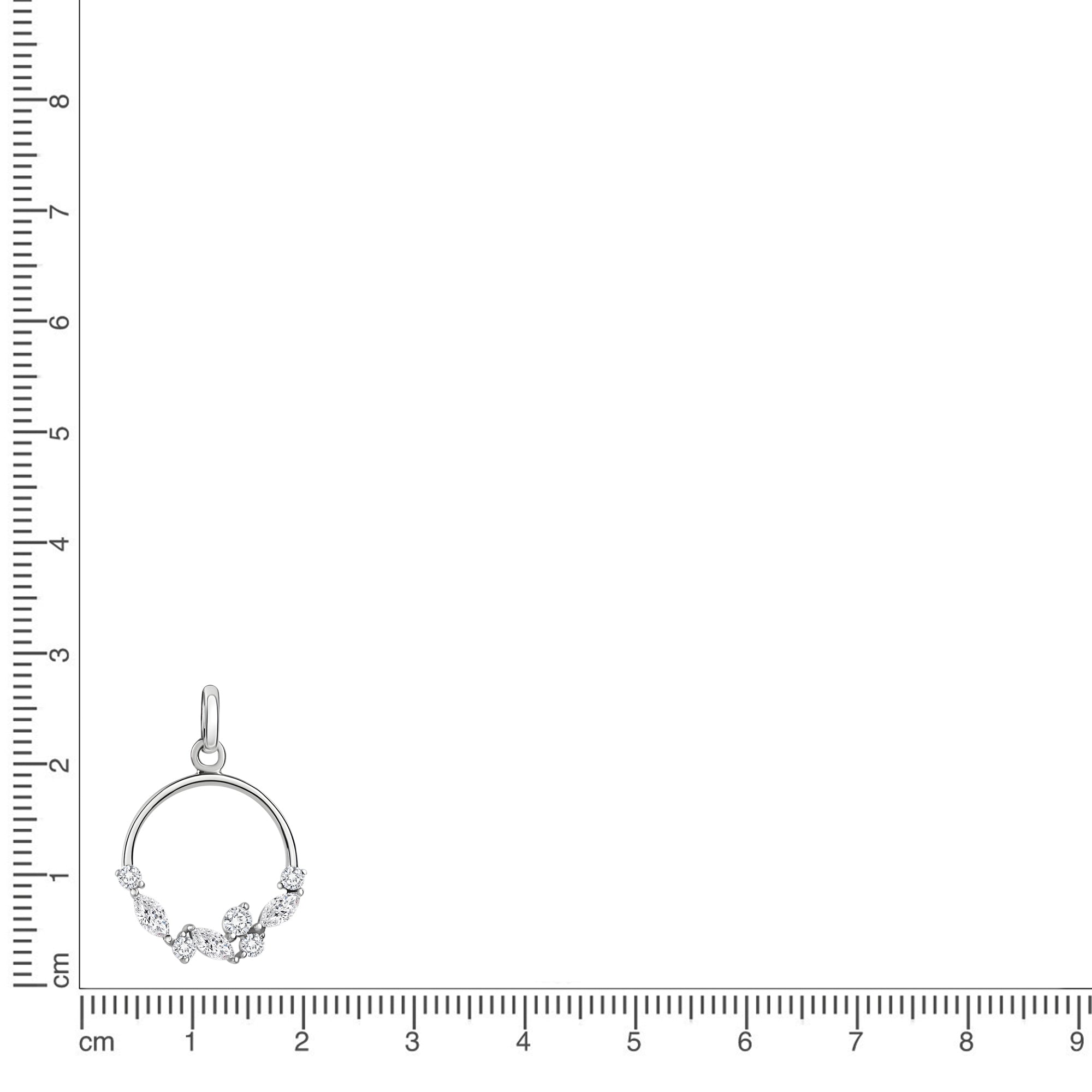 Anhänger 375/- Weißgold Zirkonia weiß