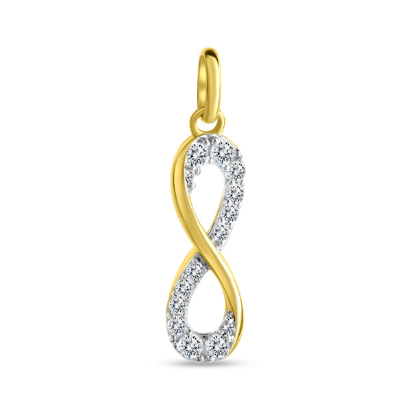 Anhänger 333 Gelbgold bicolor Zirkonia Infinity