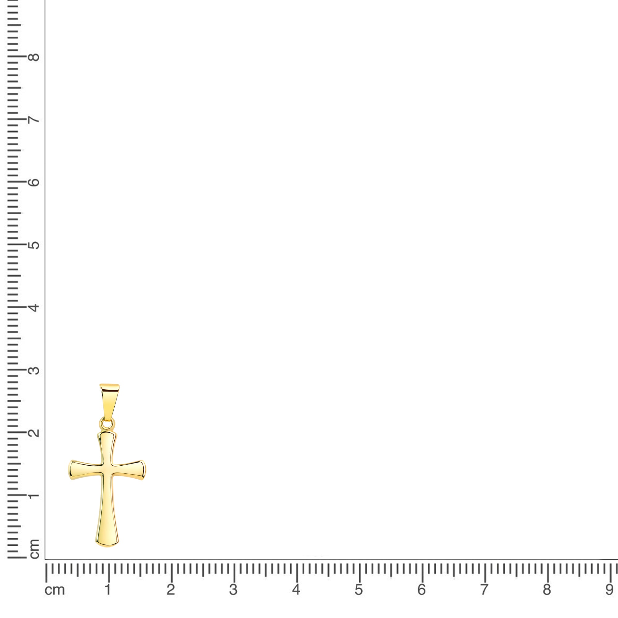 Anhänger 333 Gelbgold glanz Kreuz