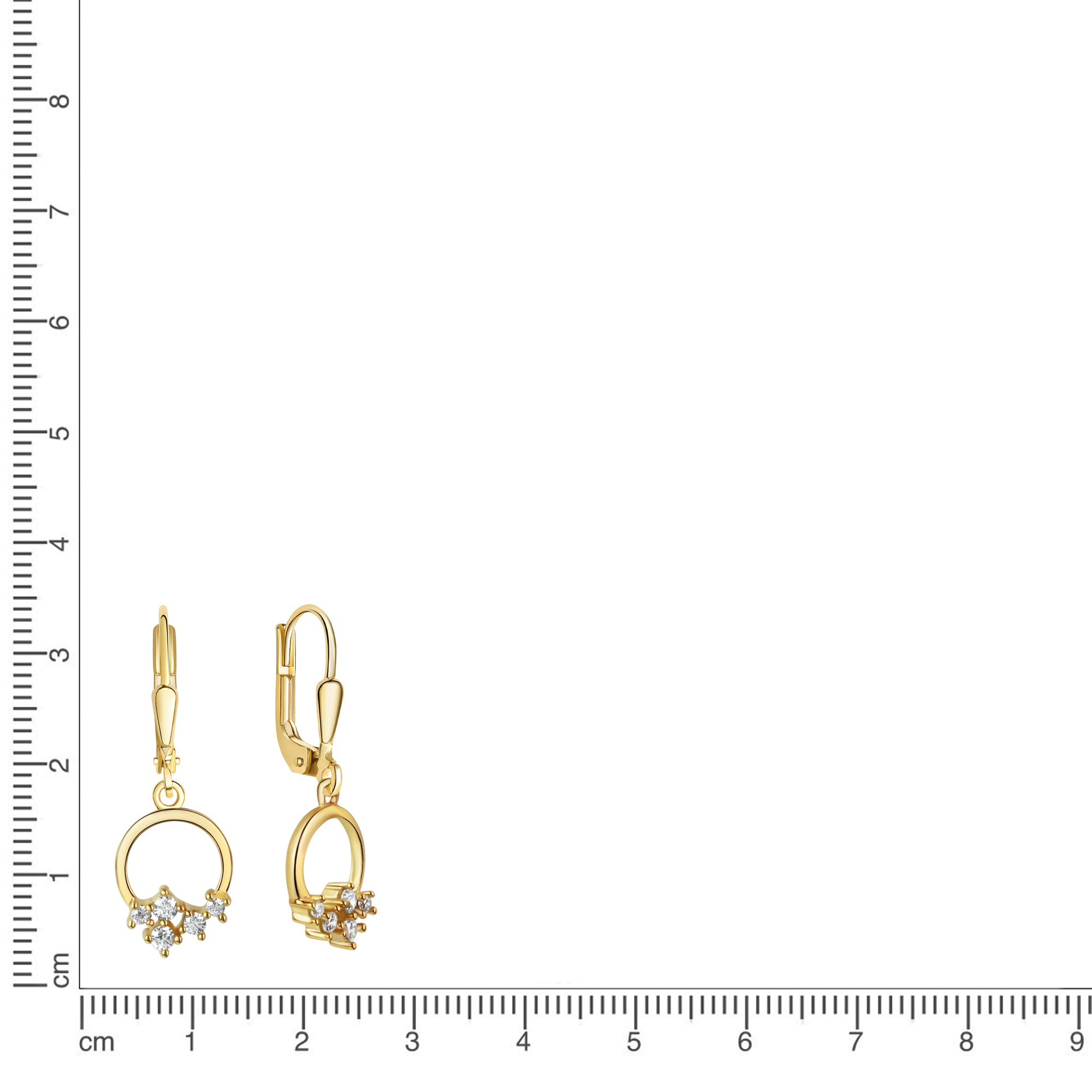 Ohrhänger 375/- Gelbgold Zirkonia
