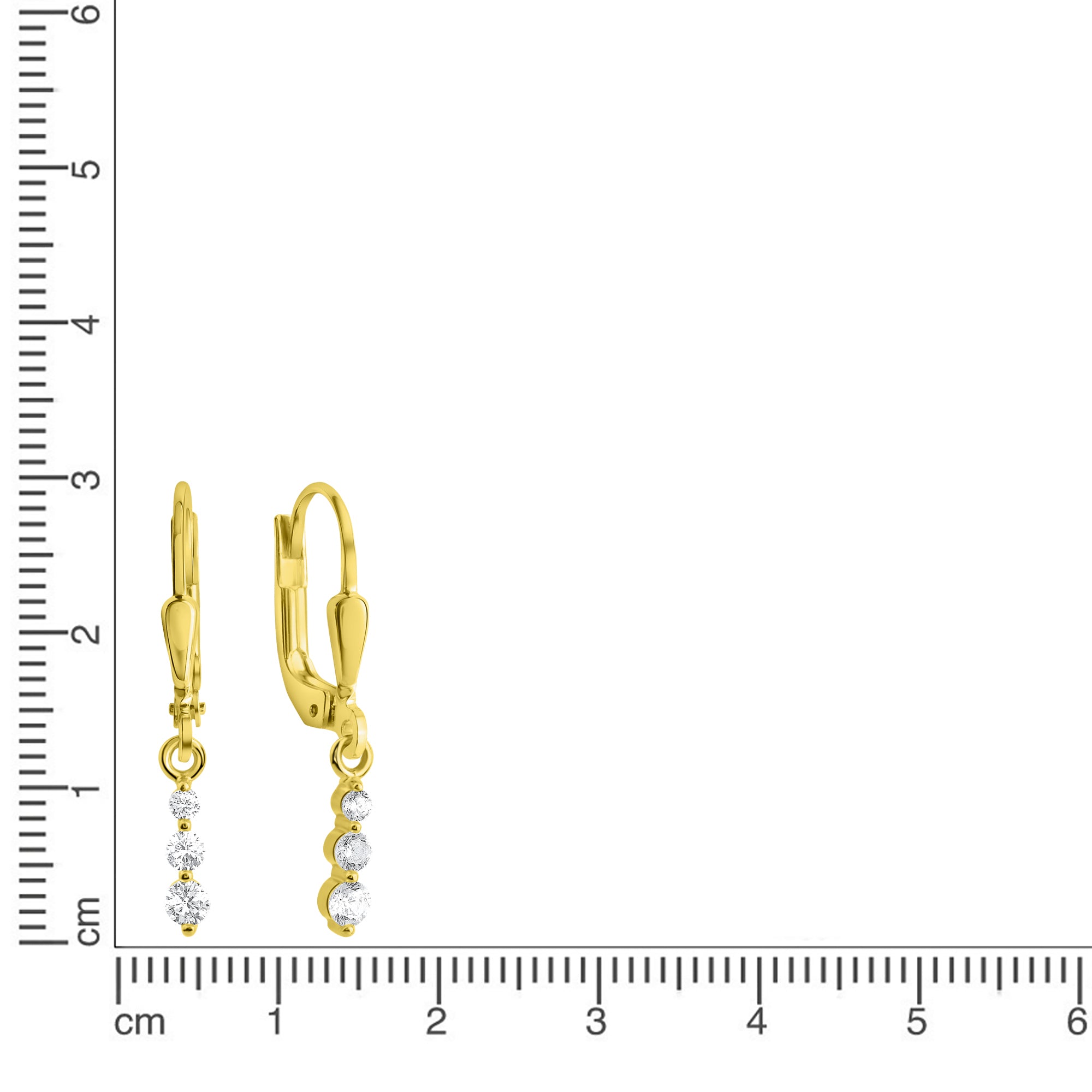 Ohrhänger 375/- Gelbgold glanz Zirkonia