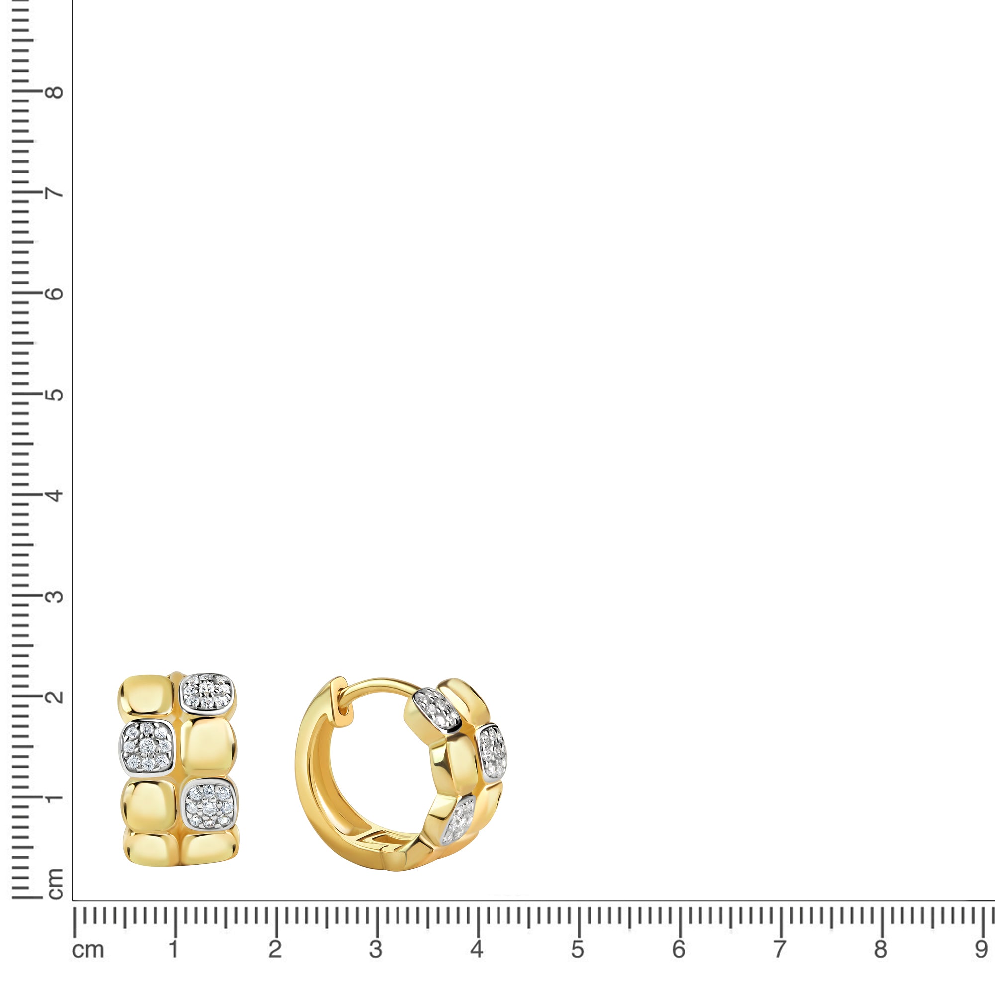 Klappcreolen 925 Sterling Silber vergoldet rhodiniert Zirkonia