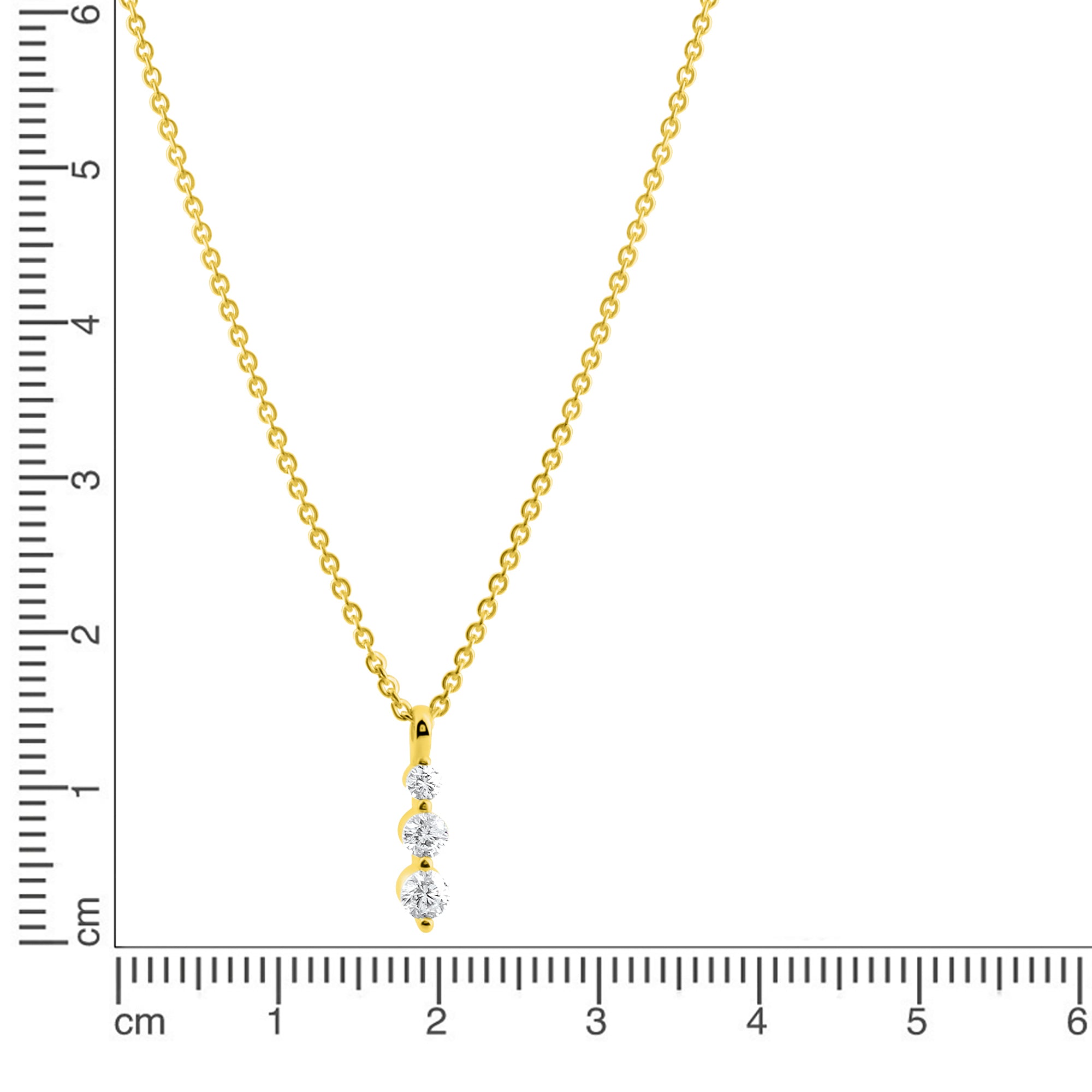 Anhänger mit Kette 333 Gelbgold glanz Zirkonia