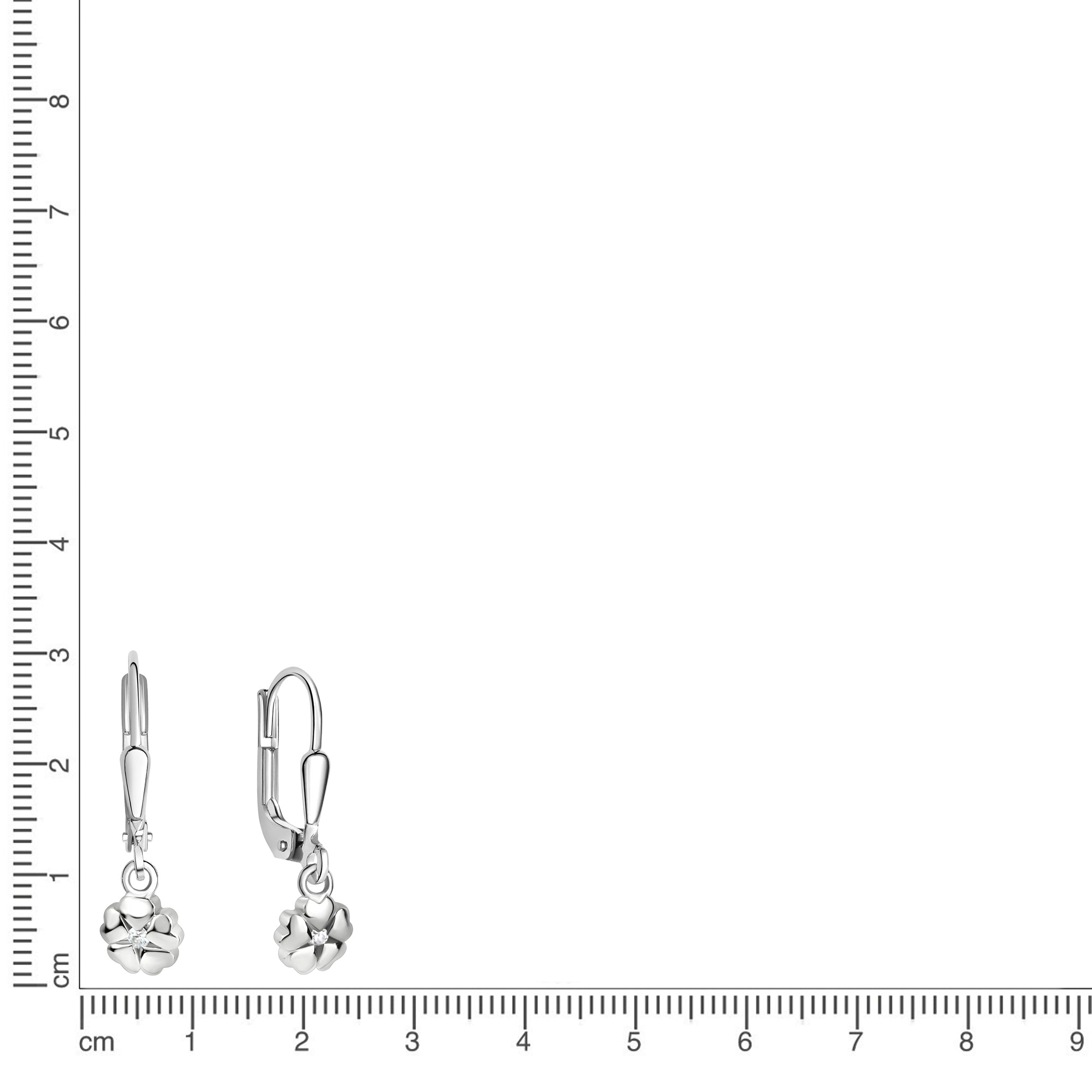 Ohrhänger 925/- Sterling Silber rhodiniert Herzen Zirkonia