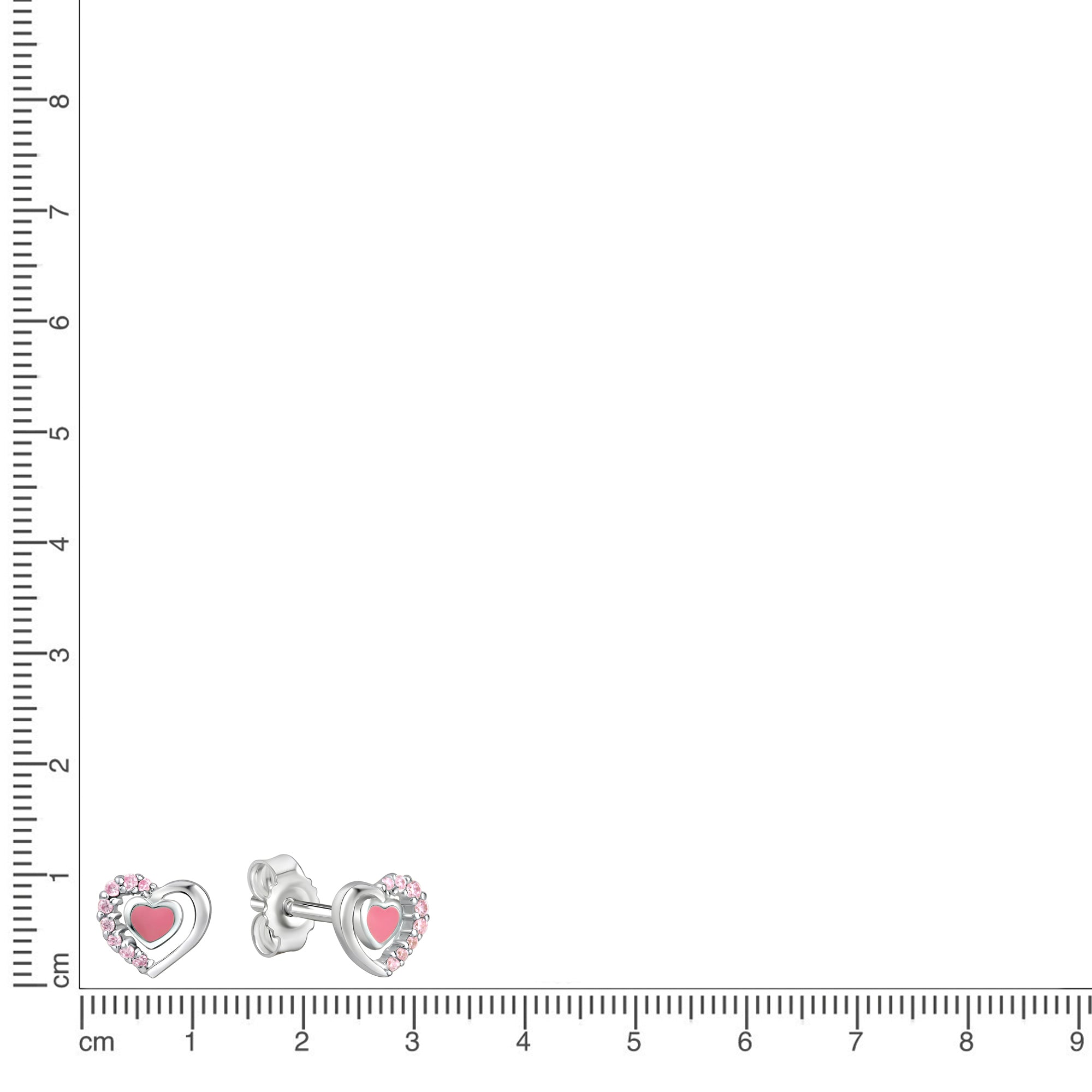 Ohrstecker 925/- Sterling Silber rhodiniert Herz Zirkonia