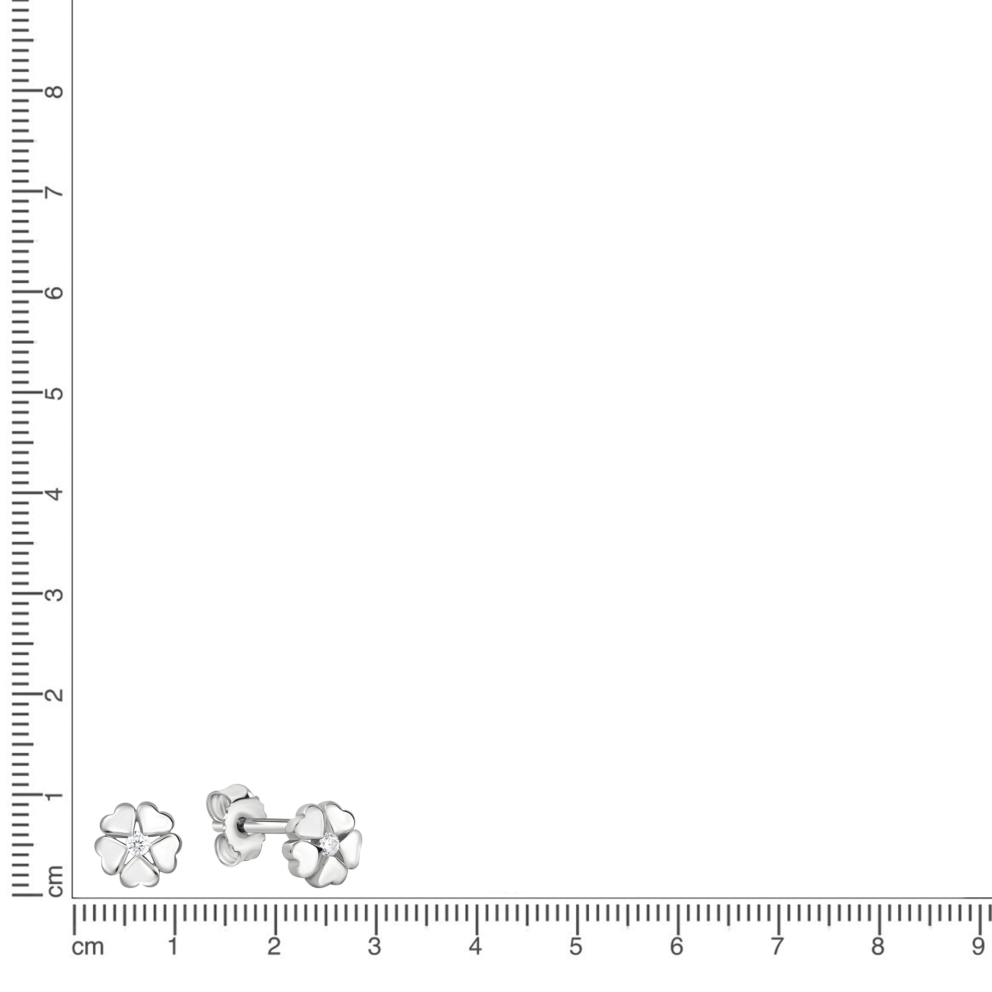 Ohrstecker 925/- Sterling Silber rhodiniert Herz glanz