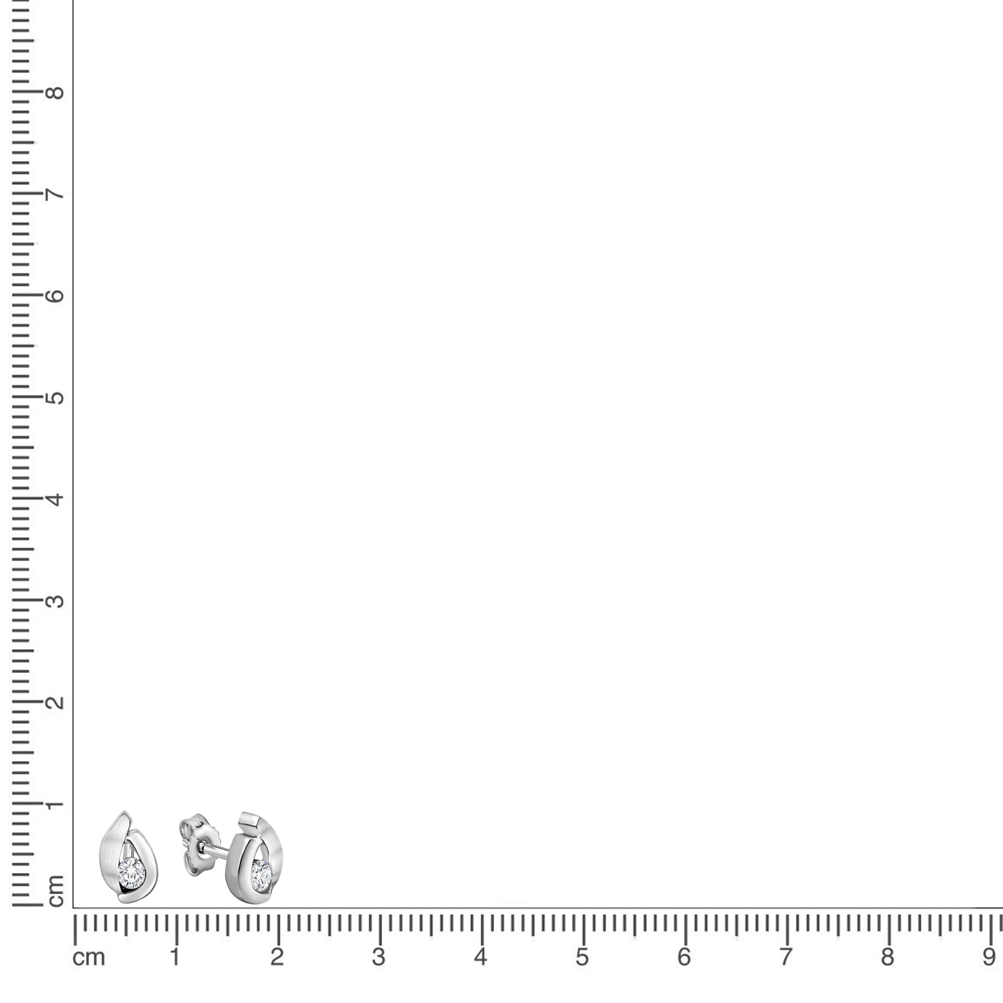 Ohrstecker 925/- Sterling Silber rhodiniert glanz/matt Zirkonia